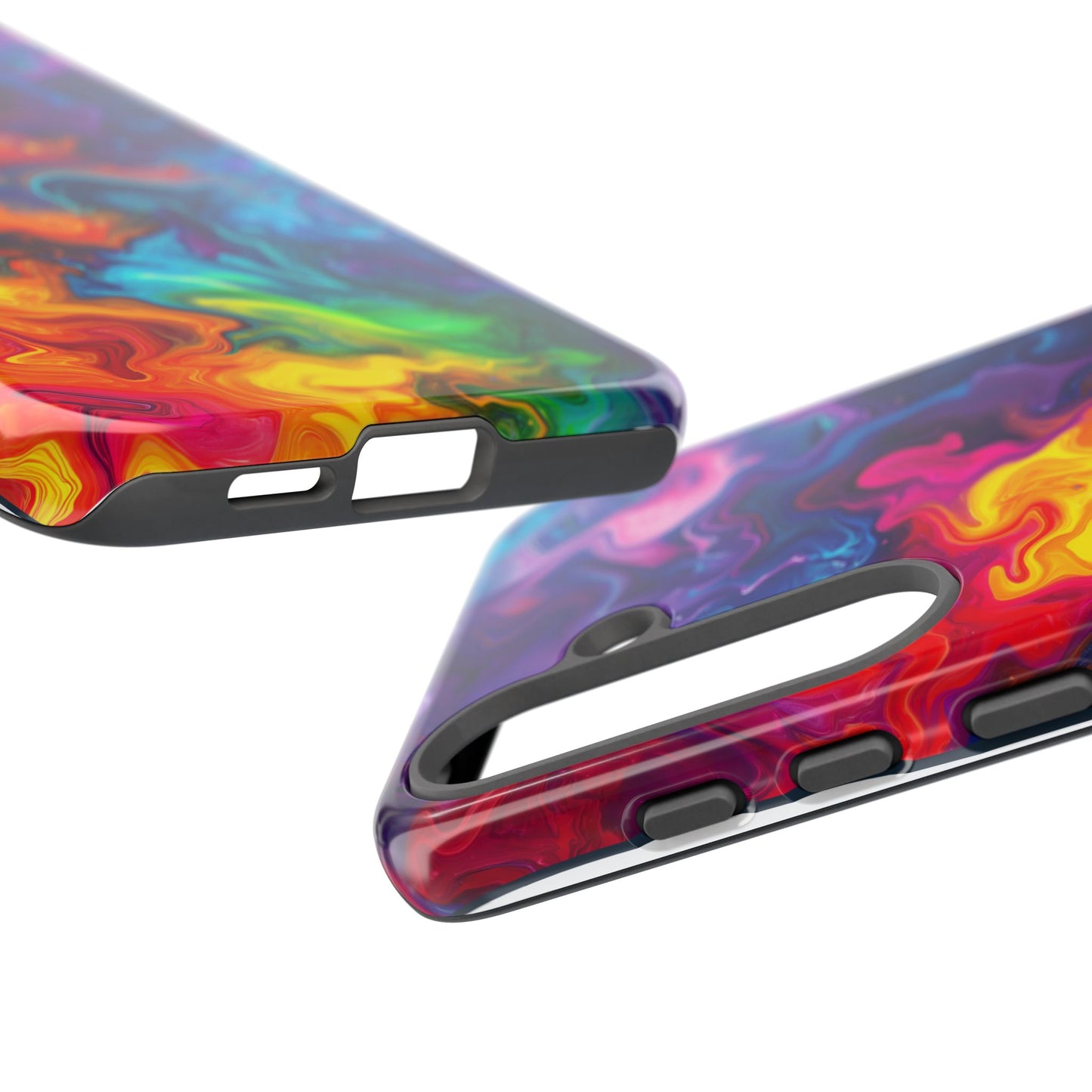 Vibrant Abstract Swirl Protective Phone Case – Color Explosion Art Design
