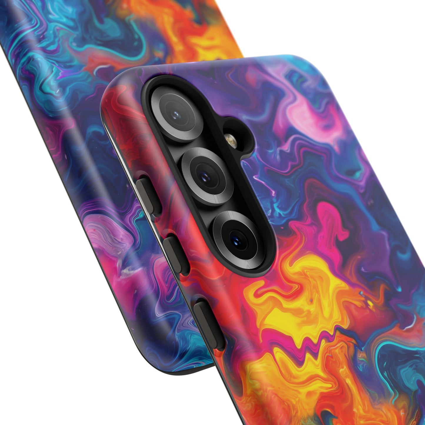 Vibrant Abstract Swirl Protective Phone Case – Color Explosion Art Design