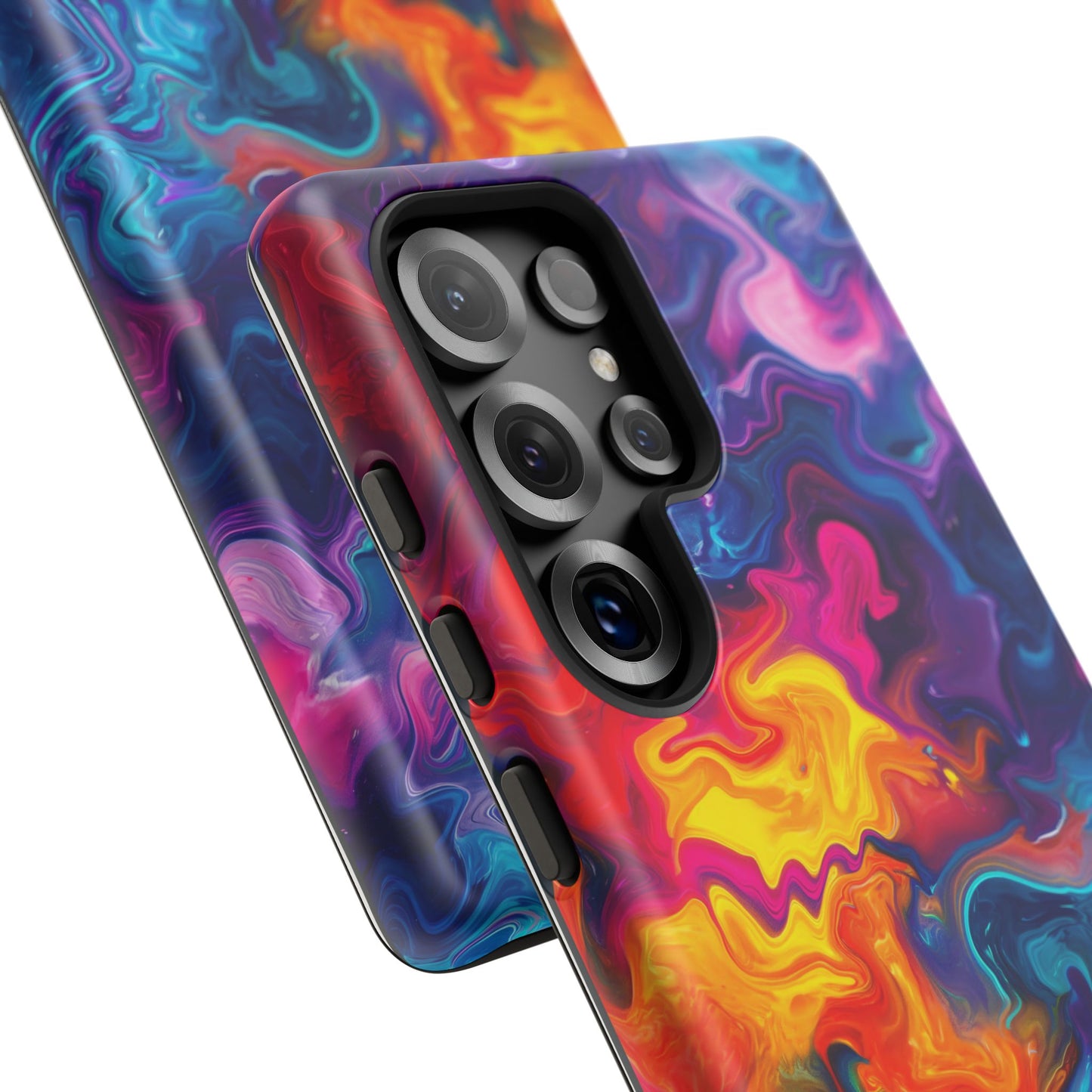 Vibrant Abstract Swirl Protective Phone Case – Color Explosion Art Design