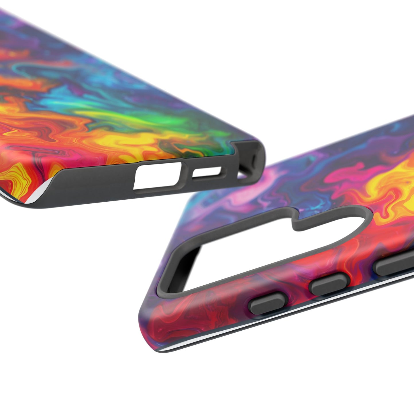 Vibrant Abstract Swirl Protective Phone Case – Color Explosion Art Design