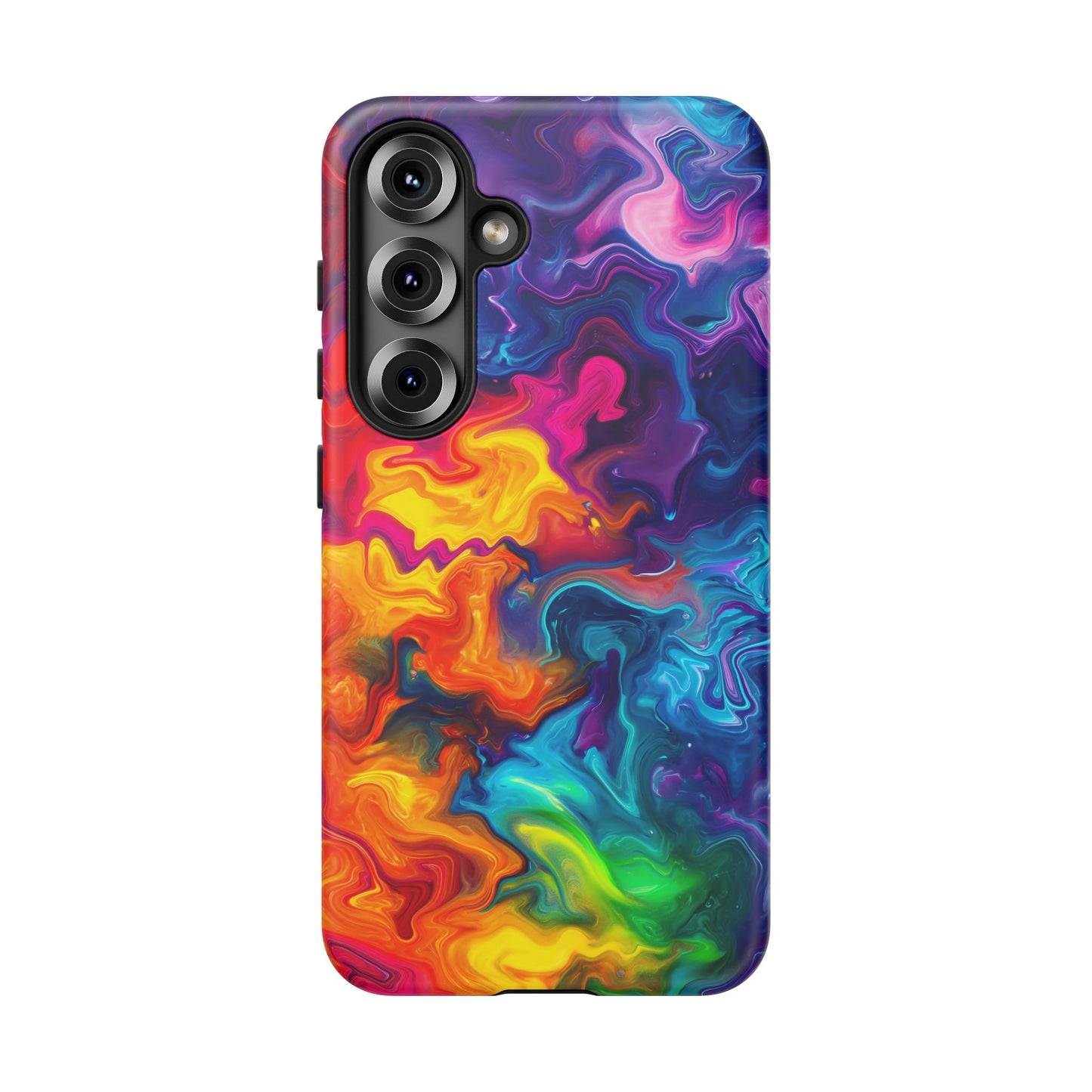 Vibrant Abstract Swirl Protective Phone Case – Color Explosion Art Design