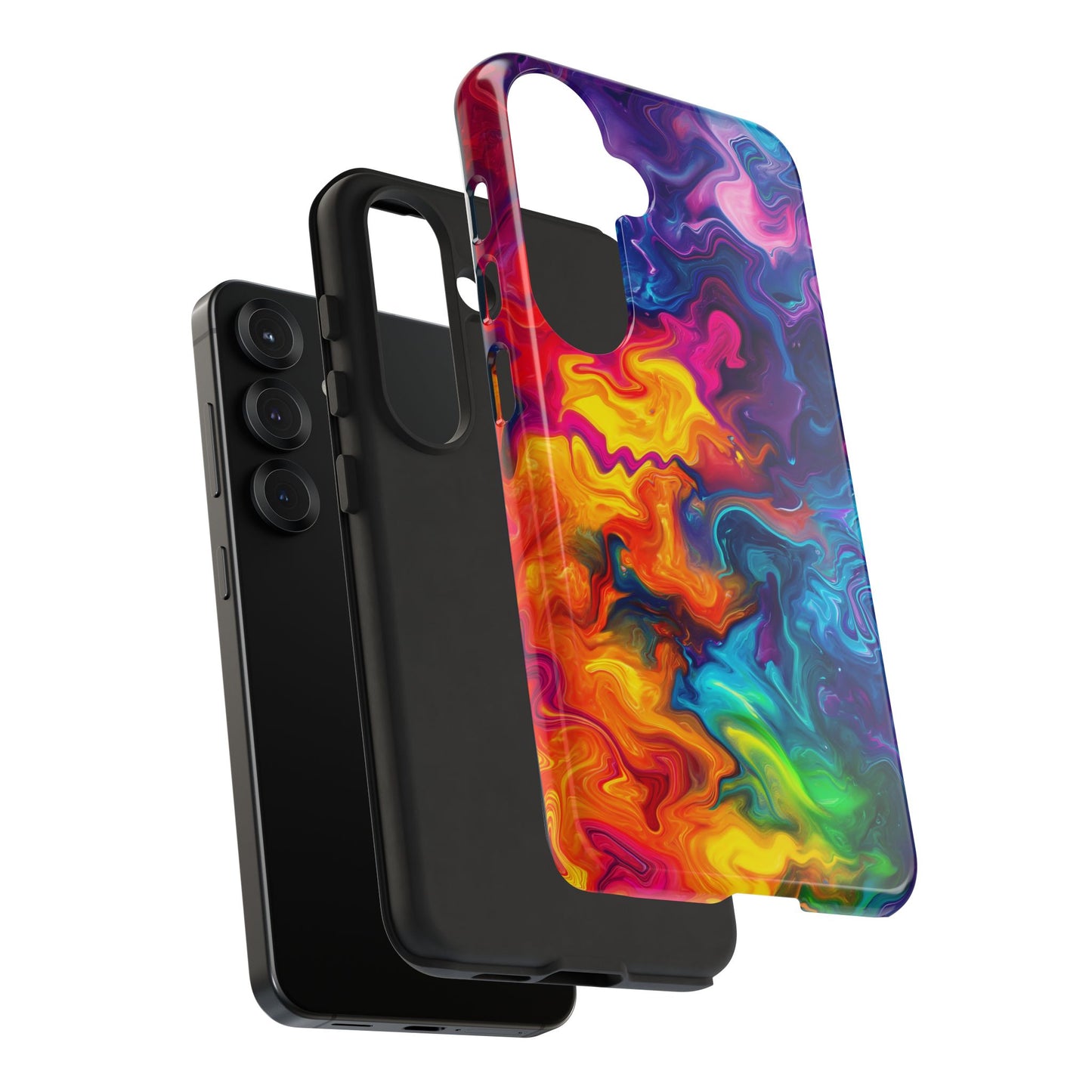 Vibrant Abstract Swirl Protective Phone Case – Color Explosion Art Design