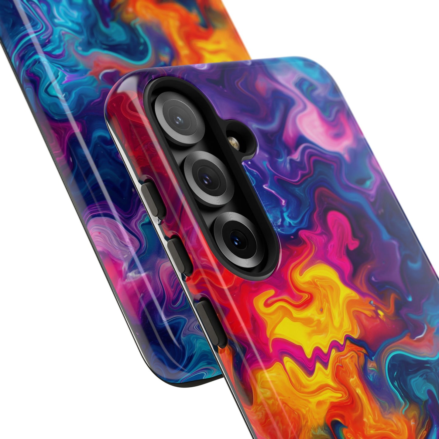 Vibrant Abstract Swirl Protective Phone Case – Color Explosion Art Design