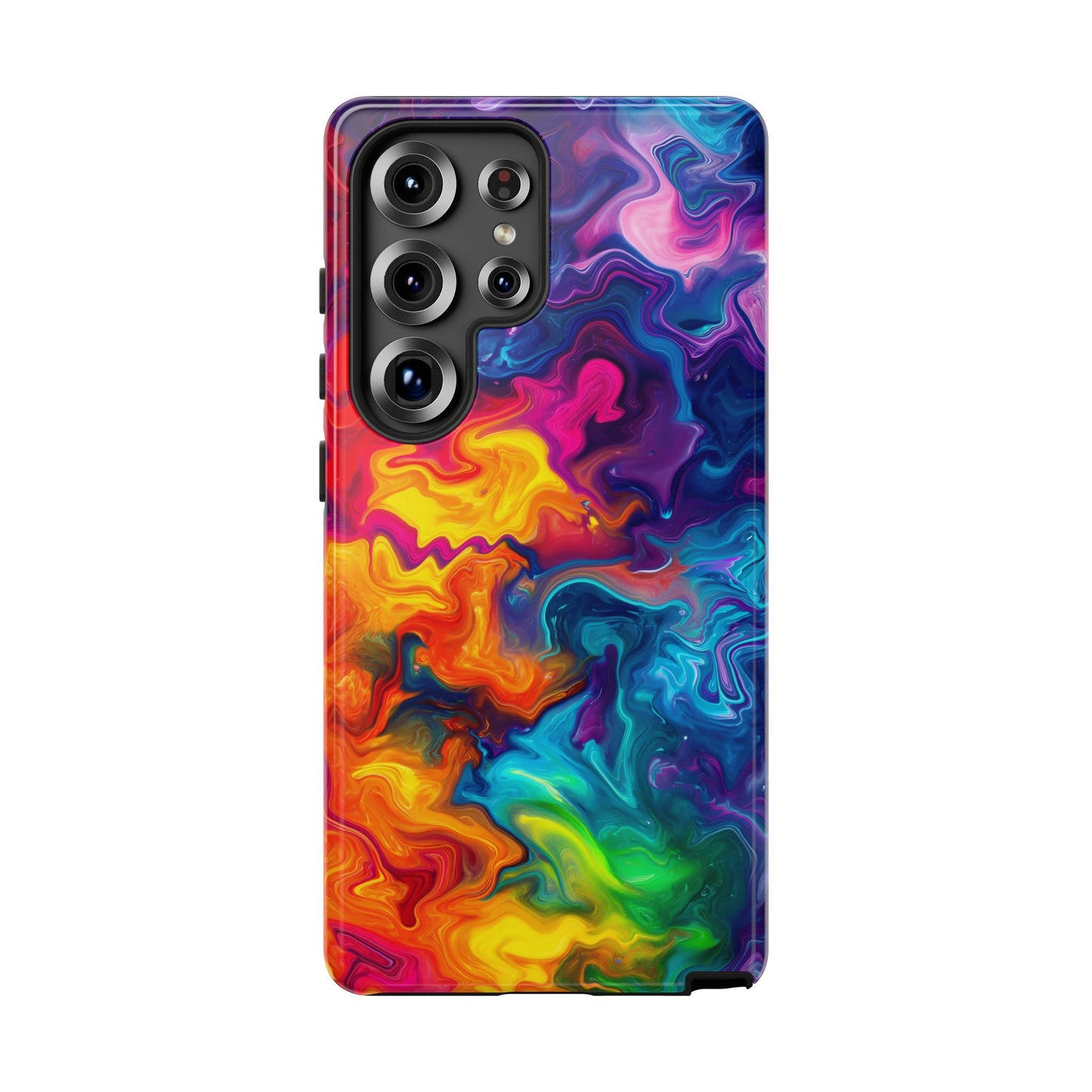 Vibrant Abstract Swirl Protective Phone Case – Color Explosion Art Design