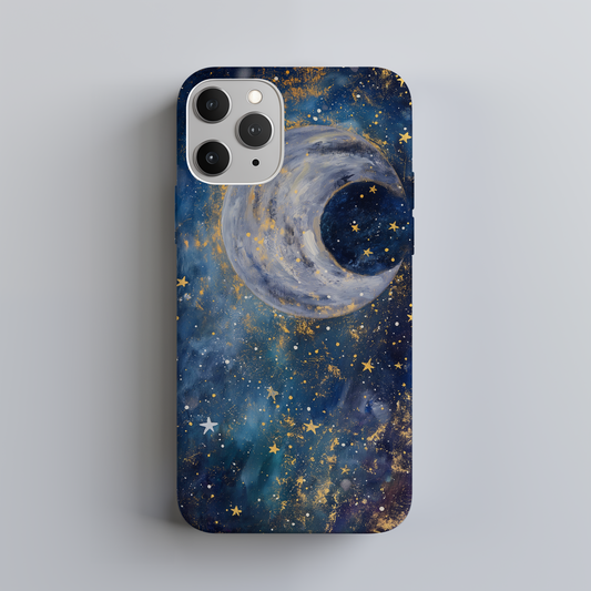 Celestial Moon & Stars Phone Case – Cosmic Elegance with Everyday Protection