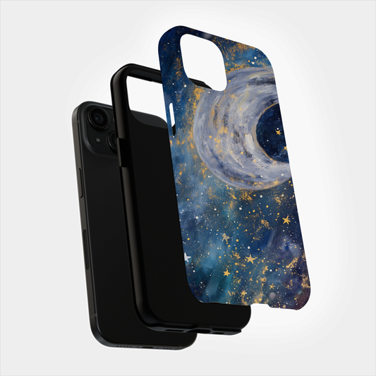Celestial Moon & Stars Phone Case – Cosmic Elegance with Everyday Protection
