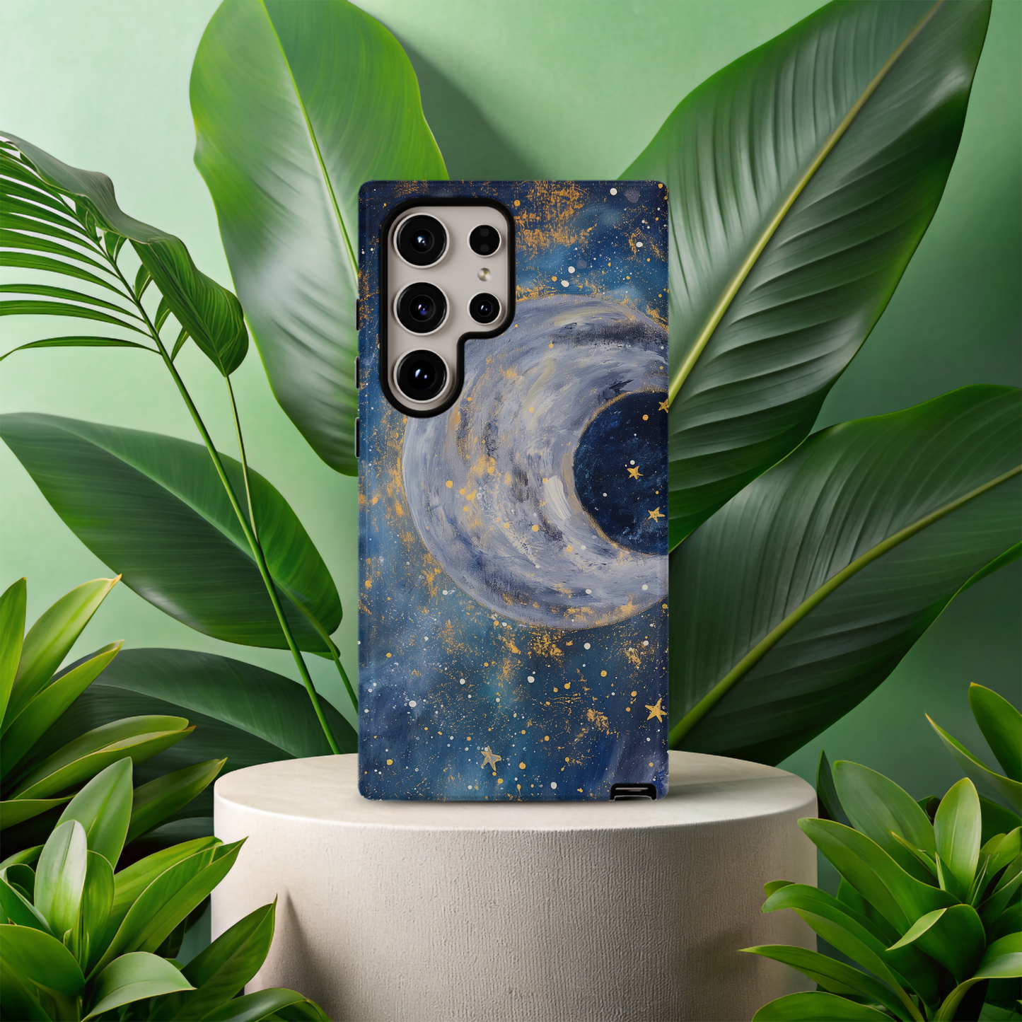 Celestial Moon & Stars Phone Case – Cosmic Elegance with Everyday Protection