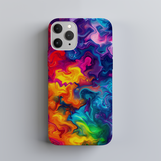 Vibrant Abstract Swirl Protective Phone Case β Color Explosion Art Design
