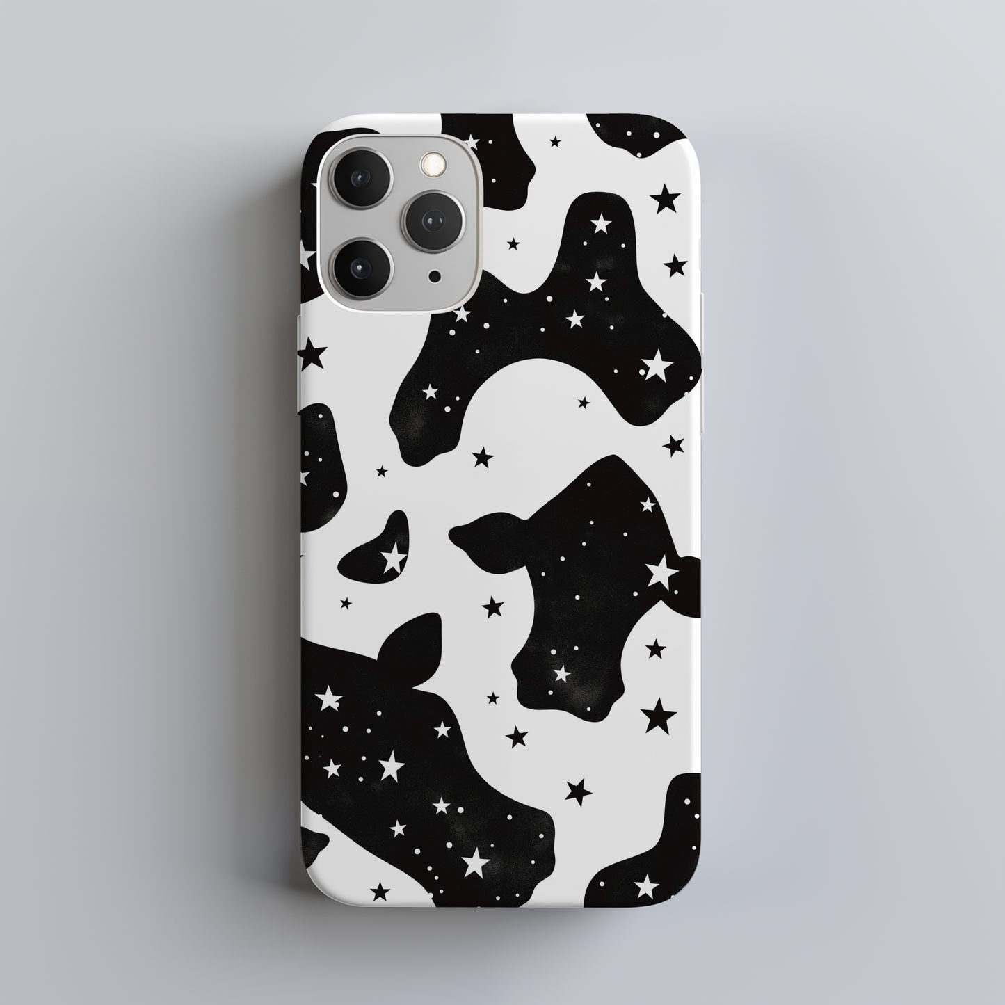 Cow Print & Stars Phone Case – Trendy, Cosmic, and Built for Protection