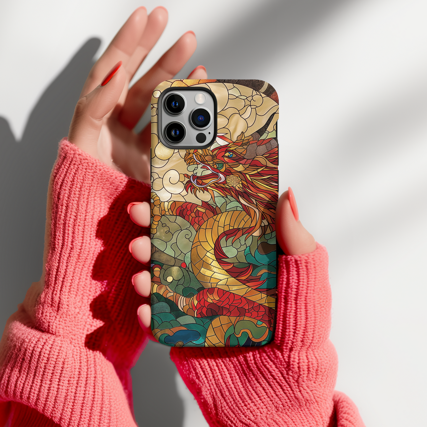 Year of the Dragon Stained Glass Phone Case – Bold Design, Unmatched Protection