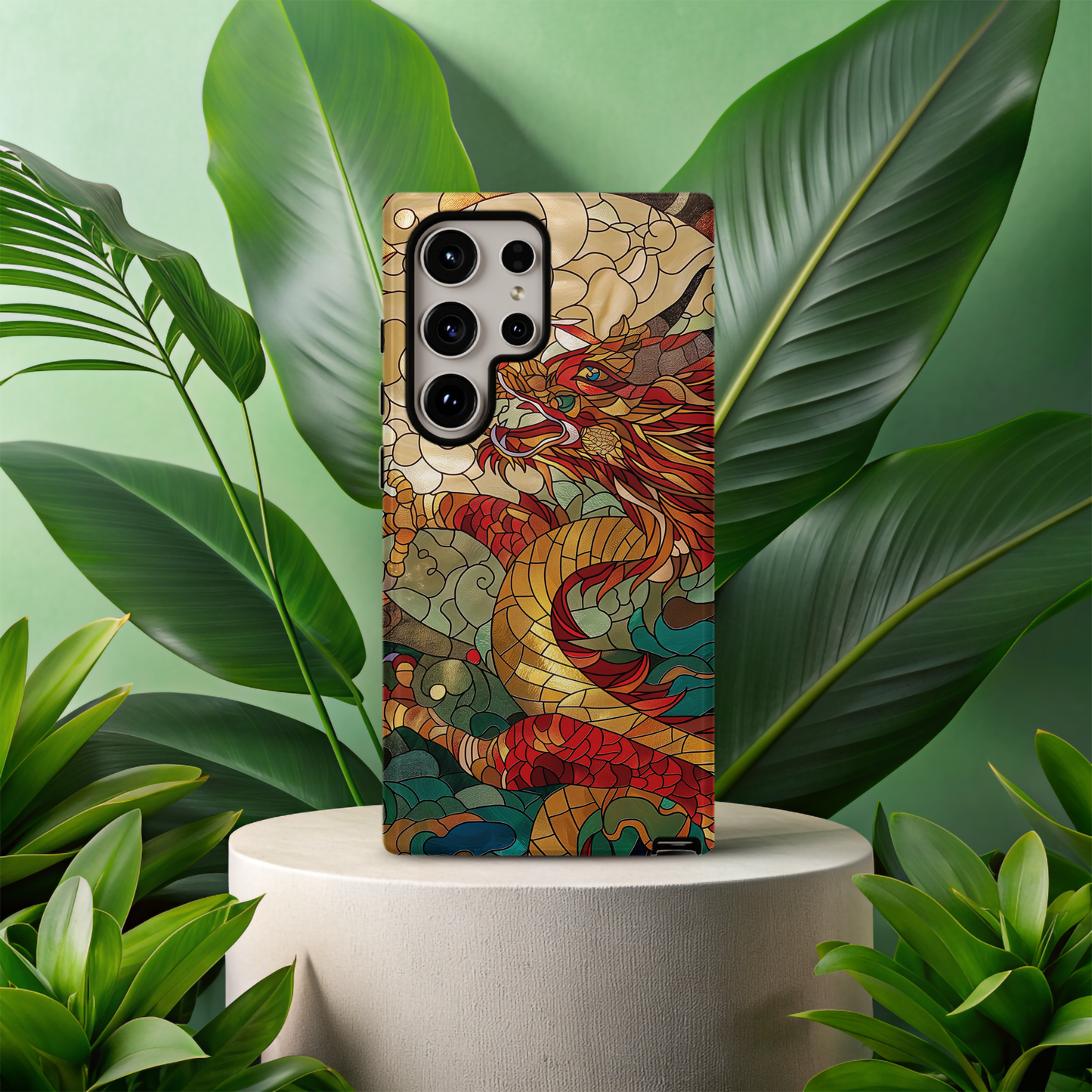Year of the Dragon Stained Glass Phone Case – Bold Design, Unmatched Protection
