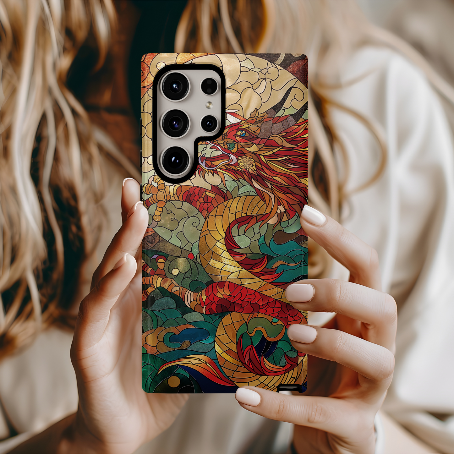 Year of the Dragon Stained Glass Phone Case – Bold Design, Unmatched Protection