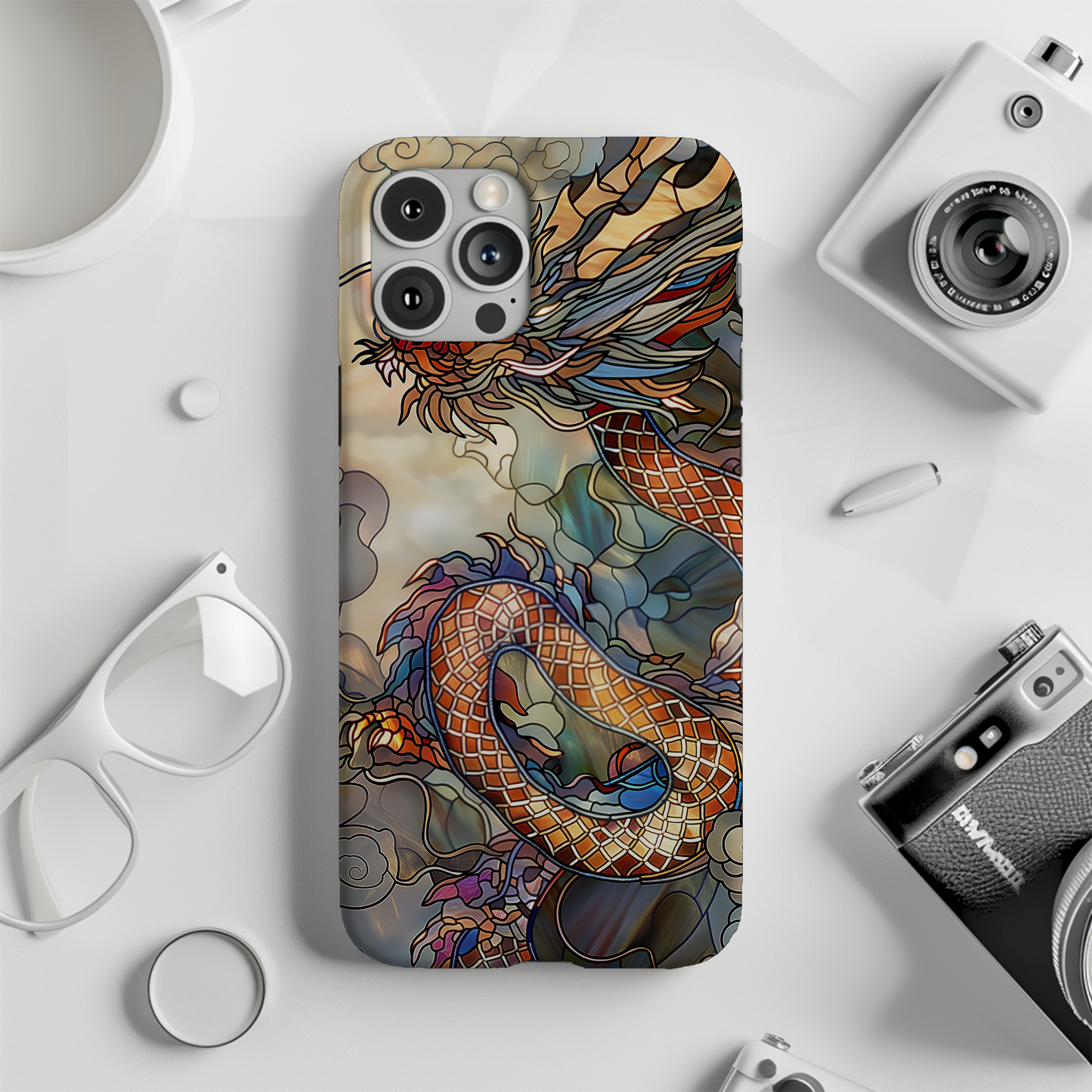 Year of the Dragon Stained Glass Phone Case – Bold Design, Unmatched Protection