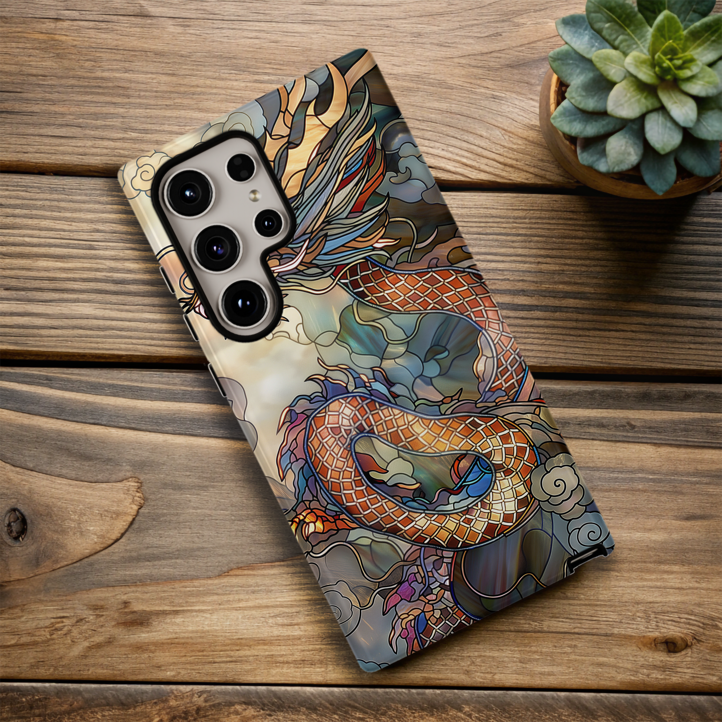 Year of the Dragon Stained Glass Phone Case – Bold Design, Unmatched Protection