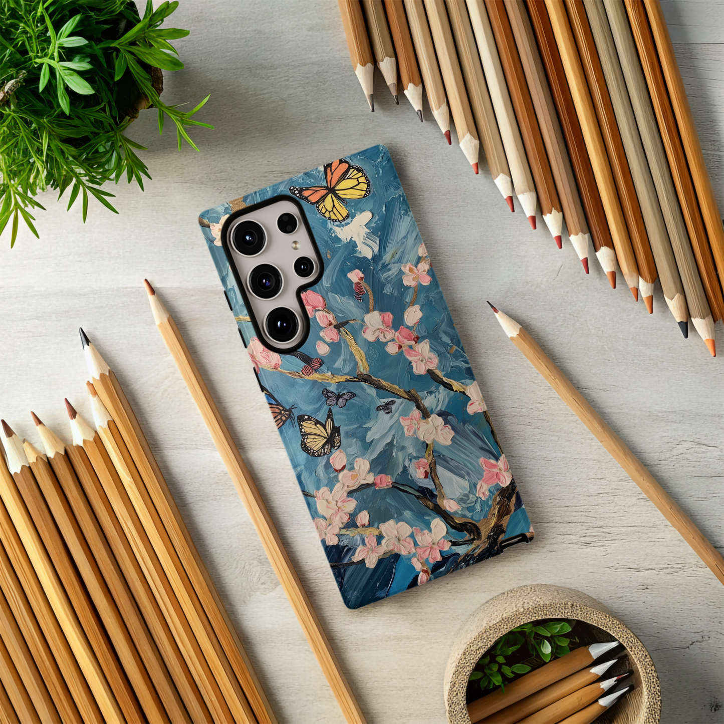 Van Gogh Almond Blossom & Butterfly Phone Case – Artistic Elegance Meets Ultimate Protection