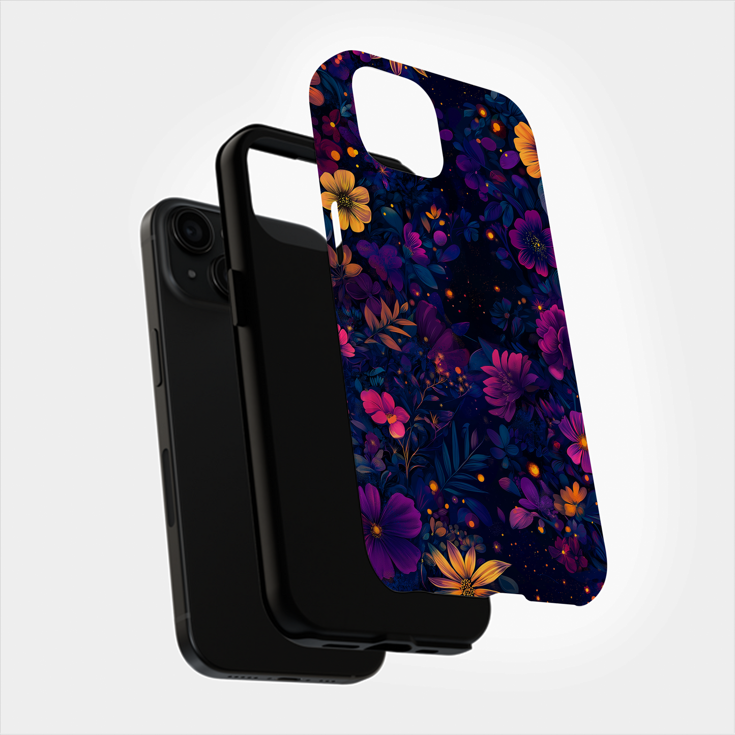 Midnight Blooms Phone Case – Elegant Florals with Nighttime Mystique