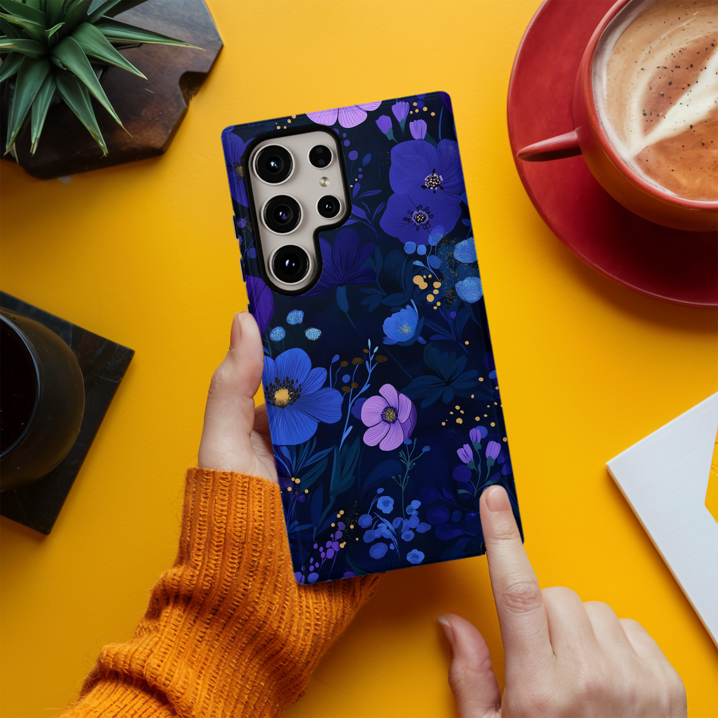 Midnight Blooms Phone Case – Elegant Florals with Nighttime Mystique