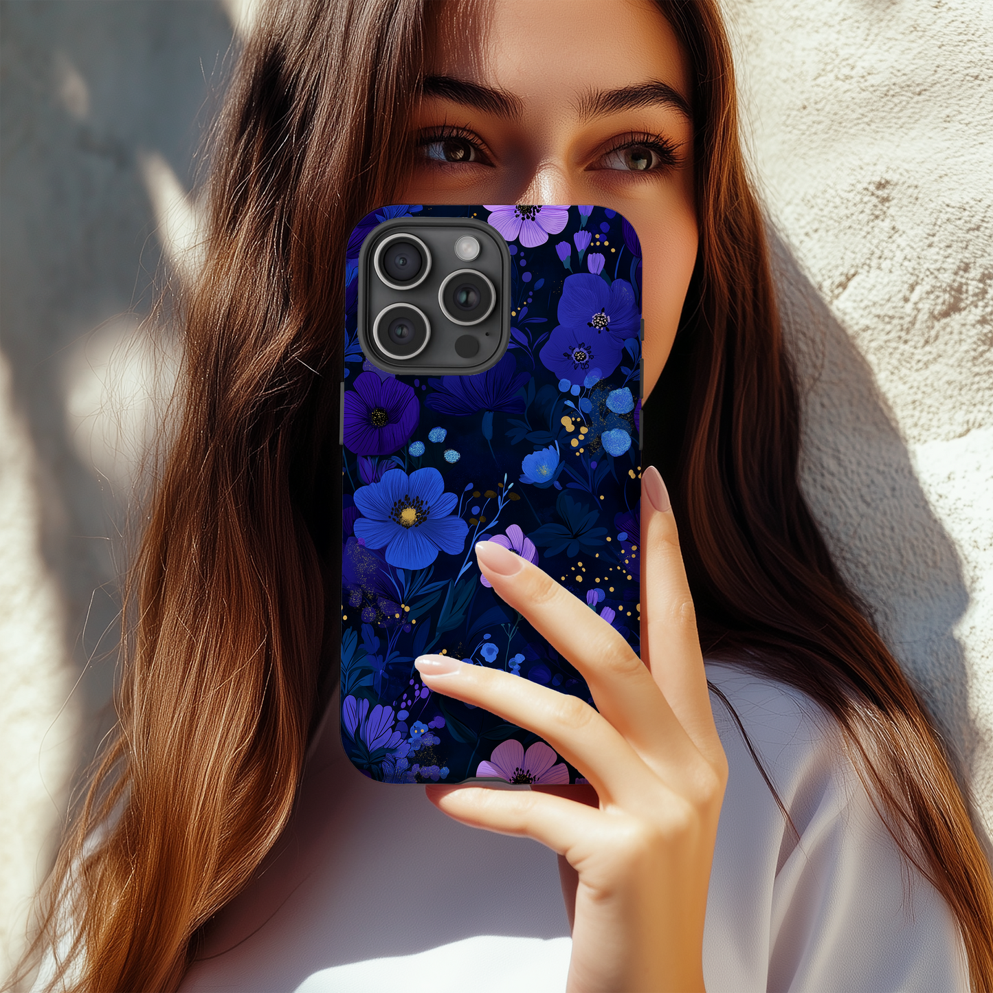 Midnight Blooms Phone Case – Elegant Florals with Nighttime Mystique