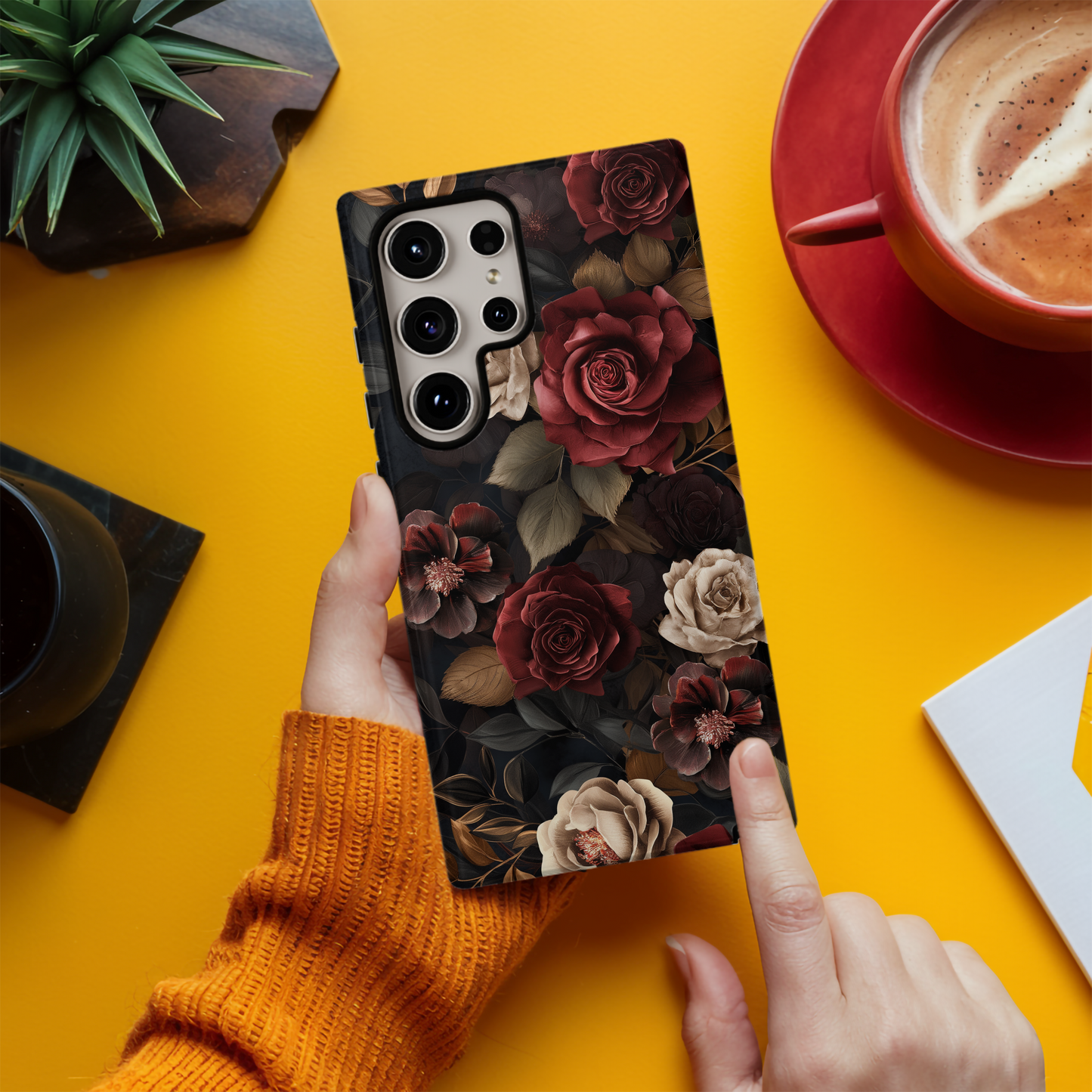 Dark Floral Academia Phone Case – Sophisticated Blooms with a Mysterious Edge