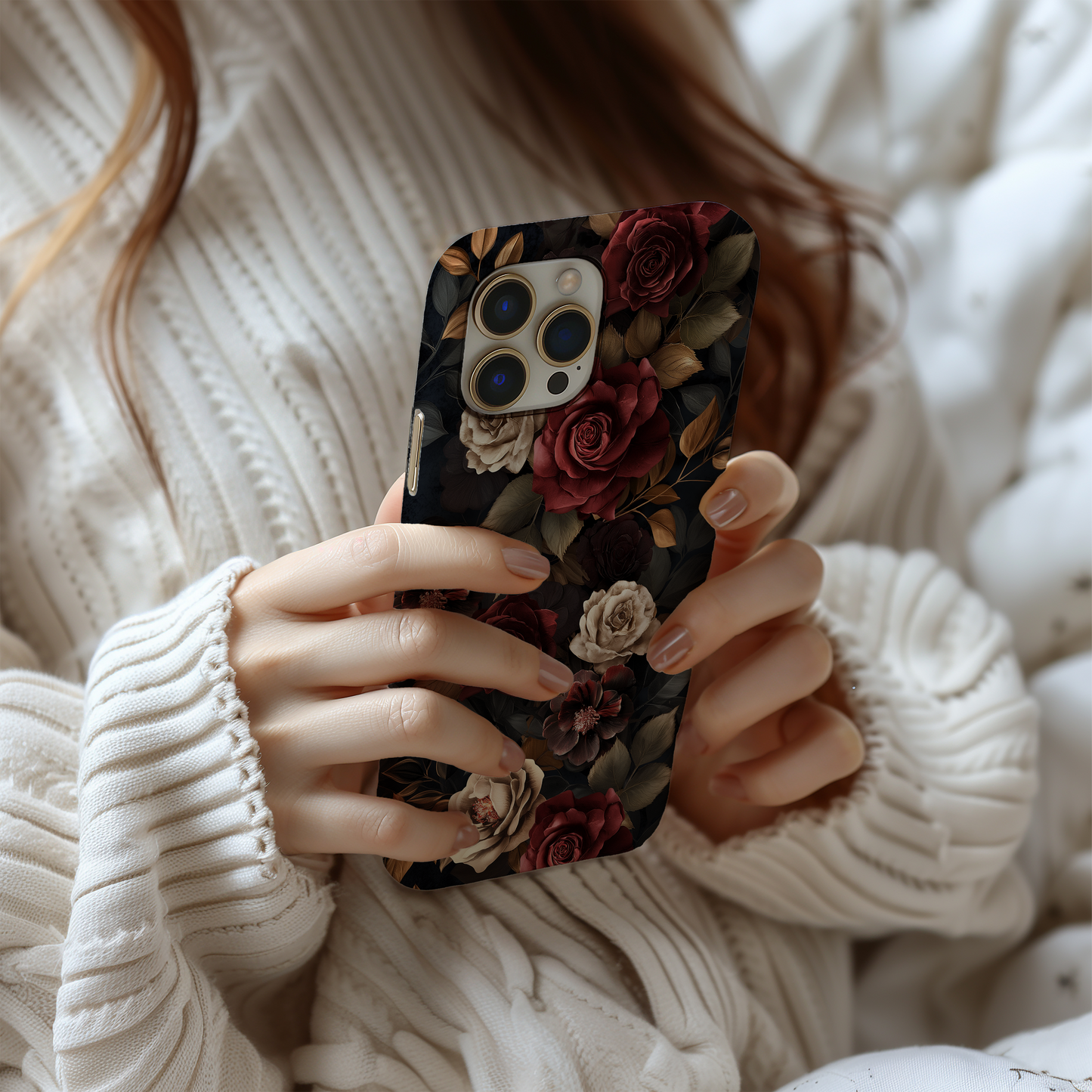 Dark Floral Academia Phone Case – Sophisticated Blooms with a Mysterious Edge
