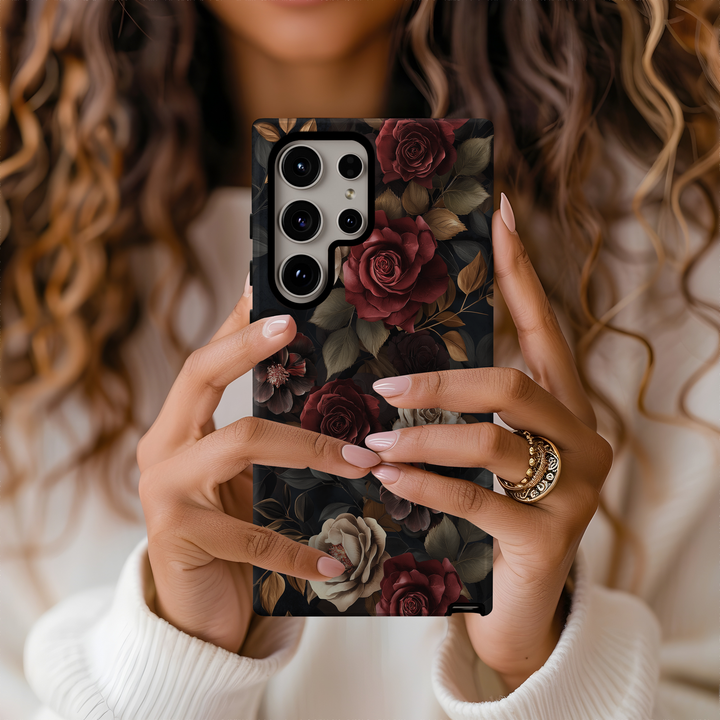 Dark Floral Academia Phone Case – Sophisticated Blooms with a Mysterious Edge