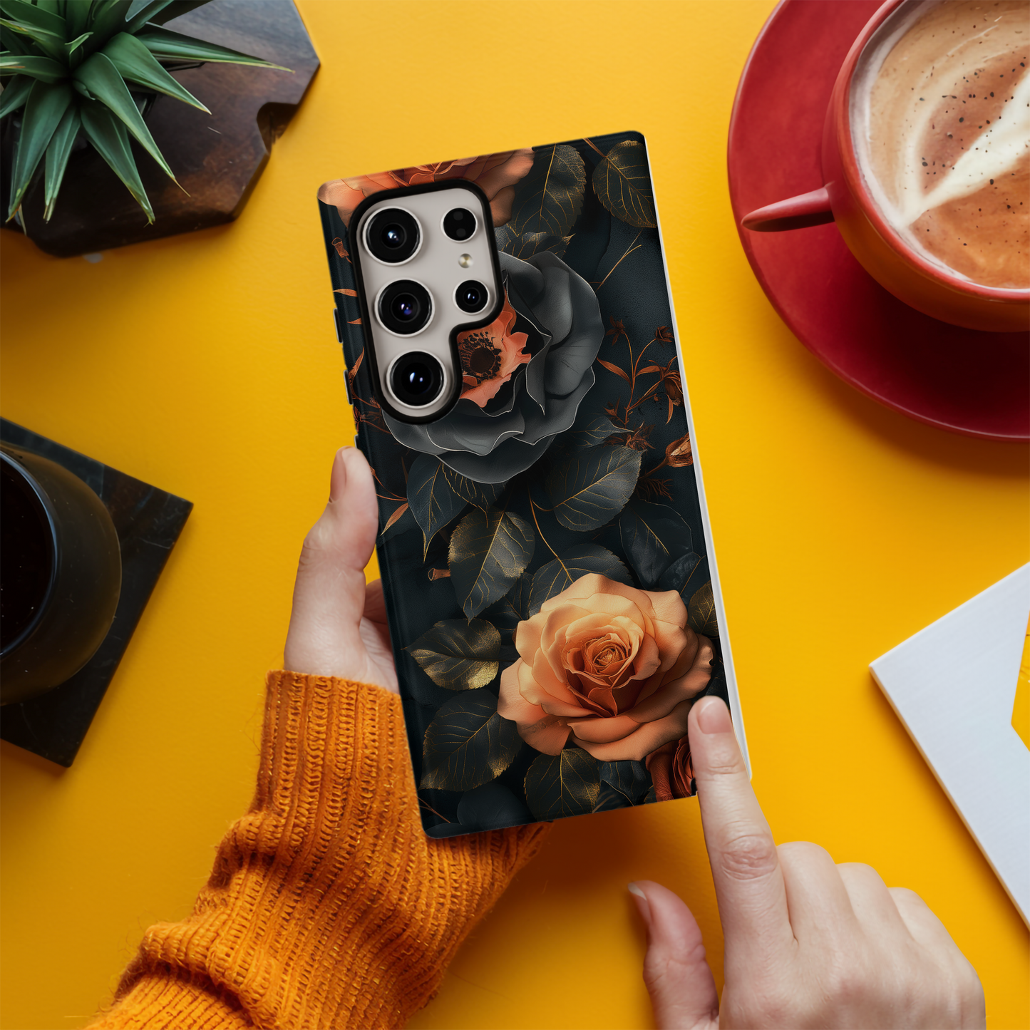Dark Floral Academia Phone Case – Sophisticated Blooms with a Mysterious Edge