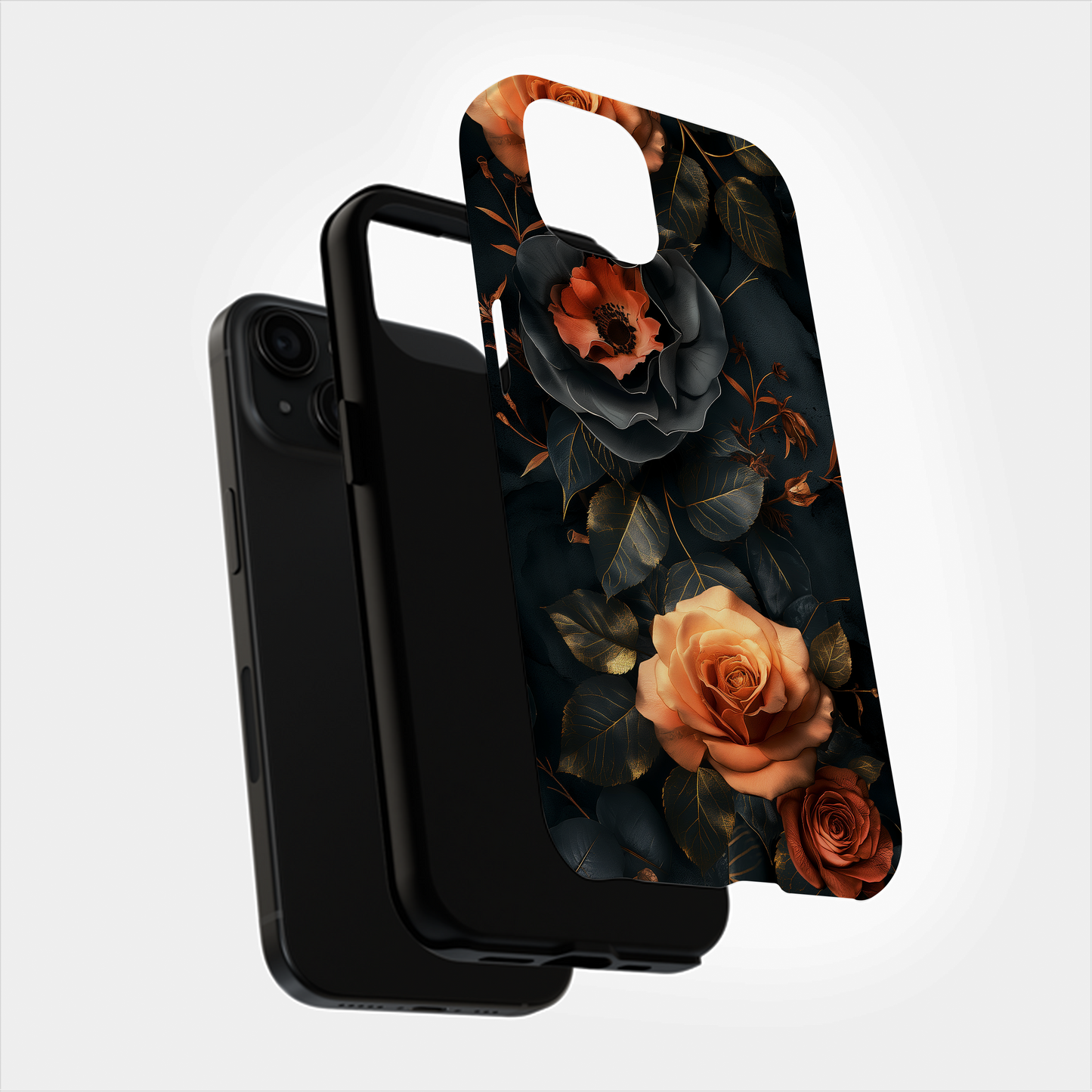 Dark Floral Academia Phone Case – Sophisticated Blooms with a Mysterious Edge