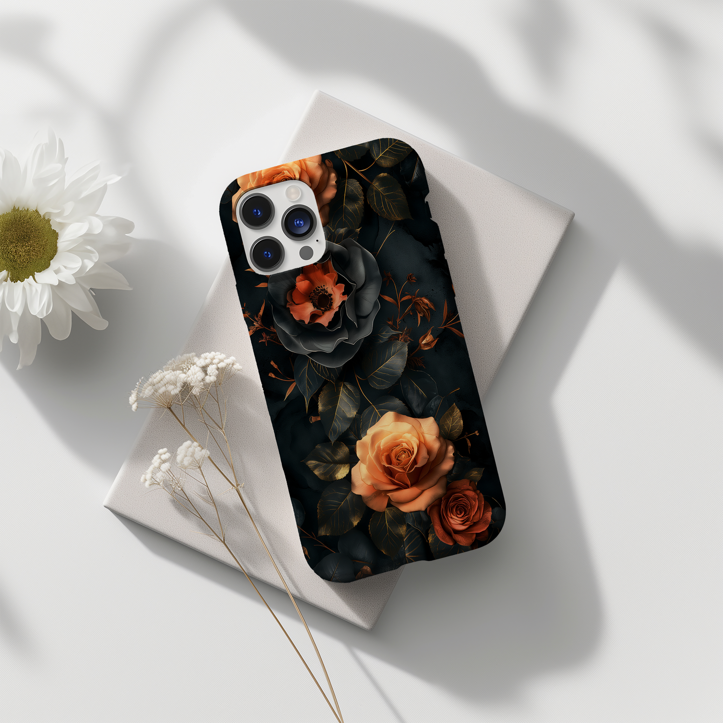 Dark Floral Academia Phone Case – Sophisticated Blooms with a Mysterious Edge