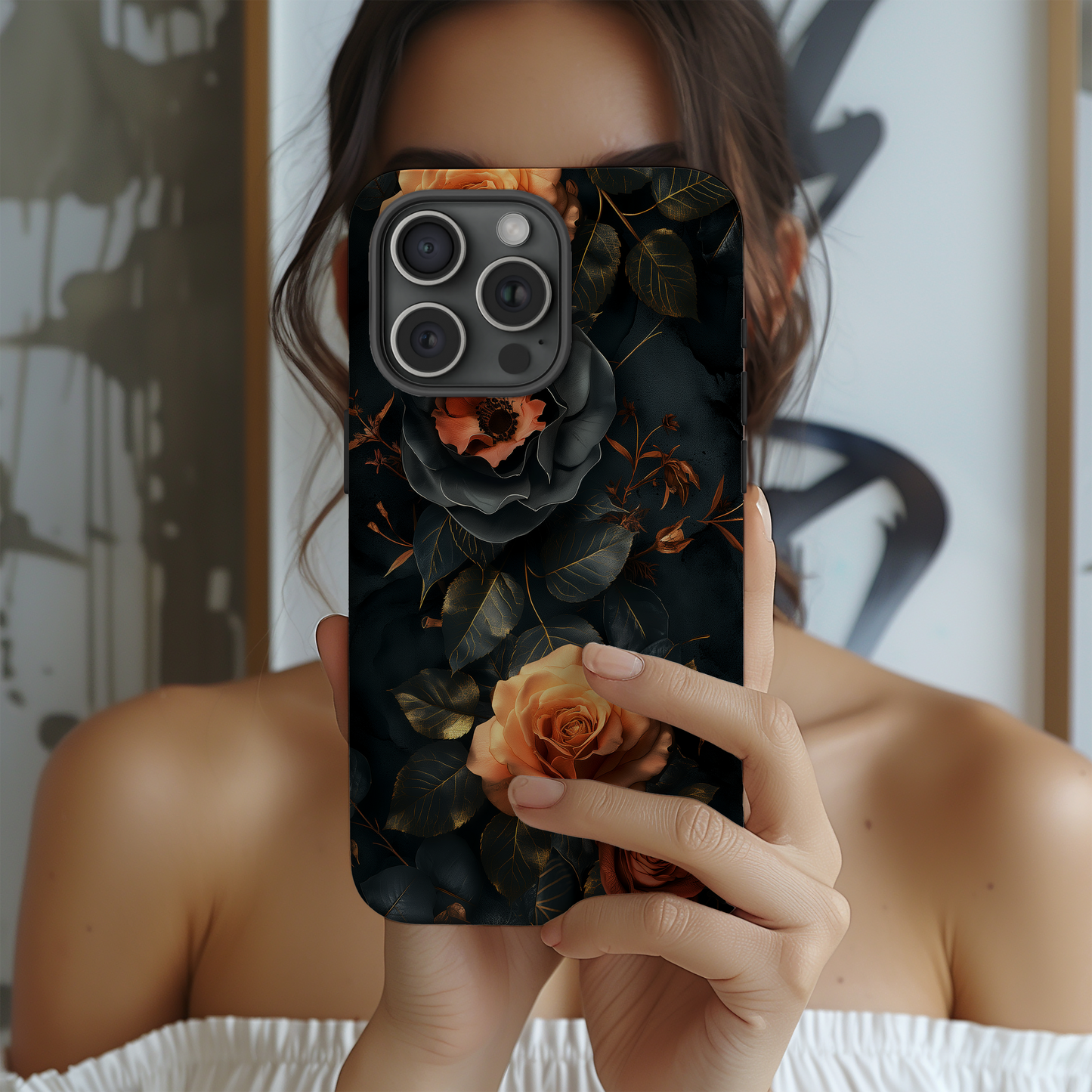 Dark Floral Academia Phone Case – Sophisticated Blooms with a Mysterious Edge