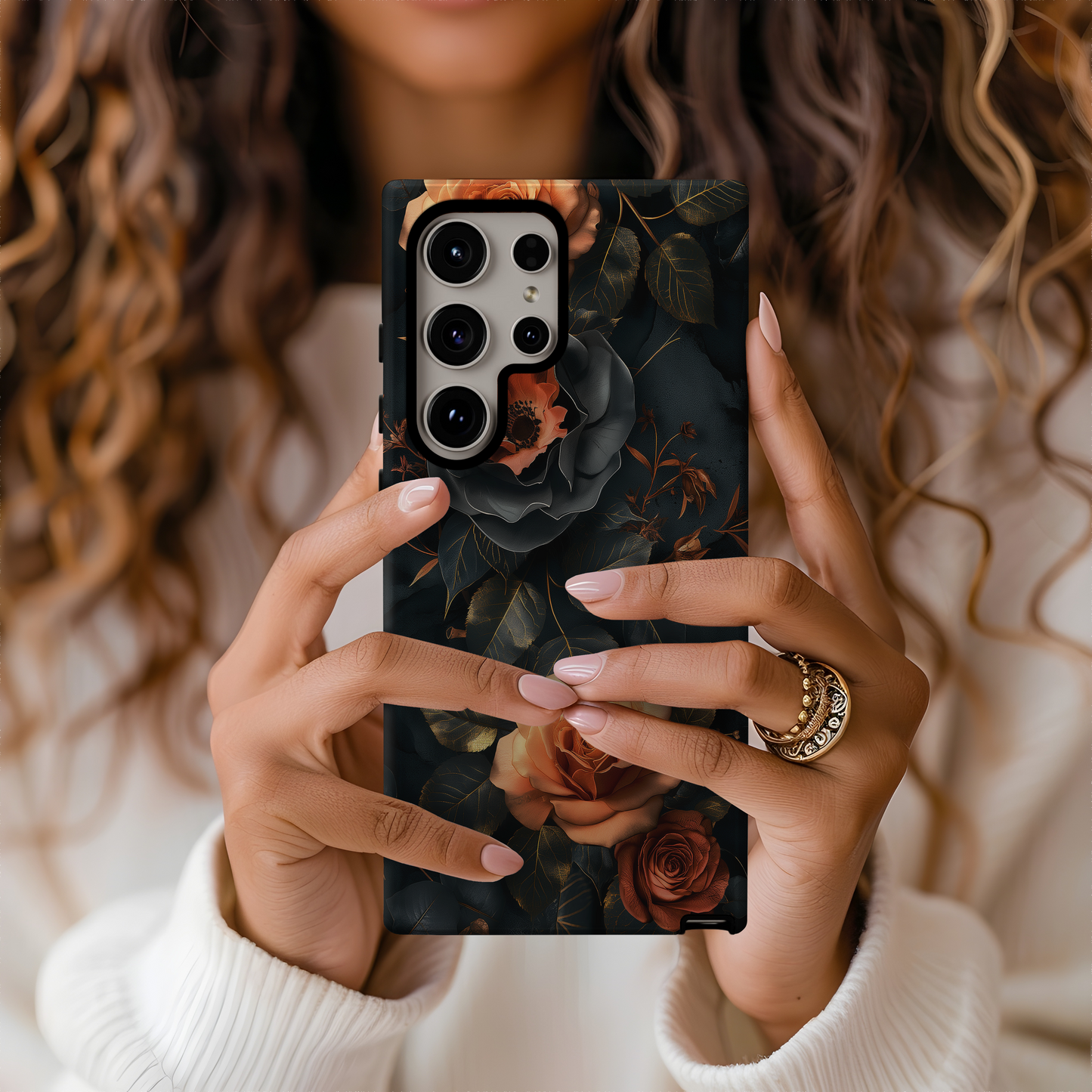 Dark Floral Academia Phone Case – Sophisticated Blooms with a Mysterious Edge
