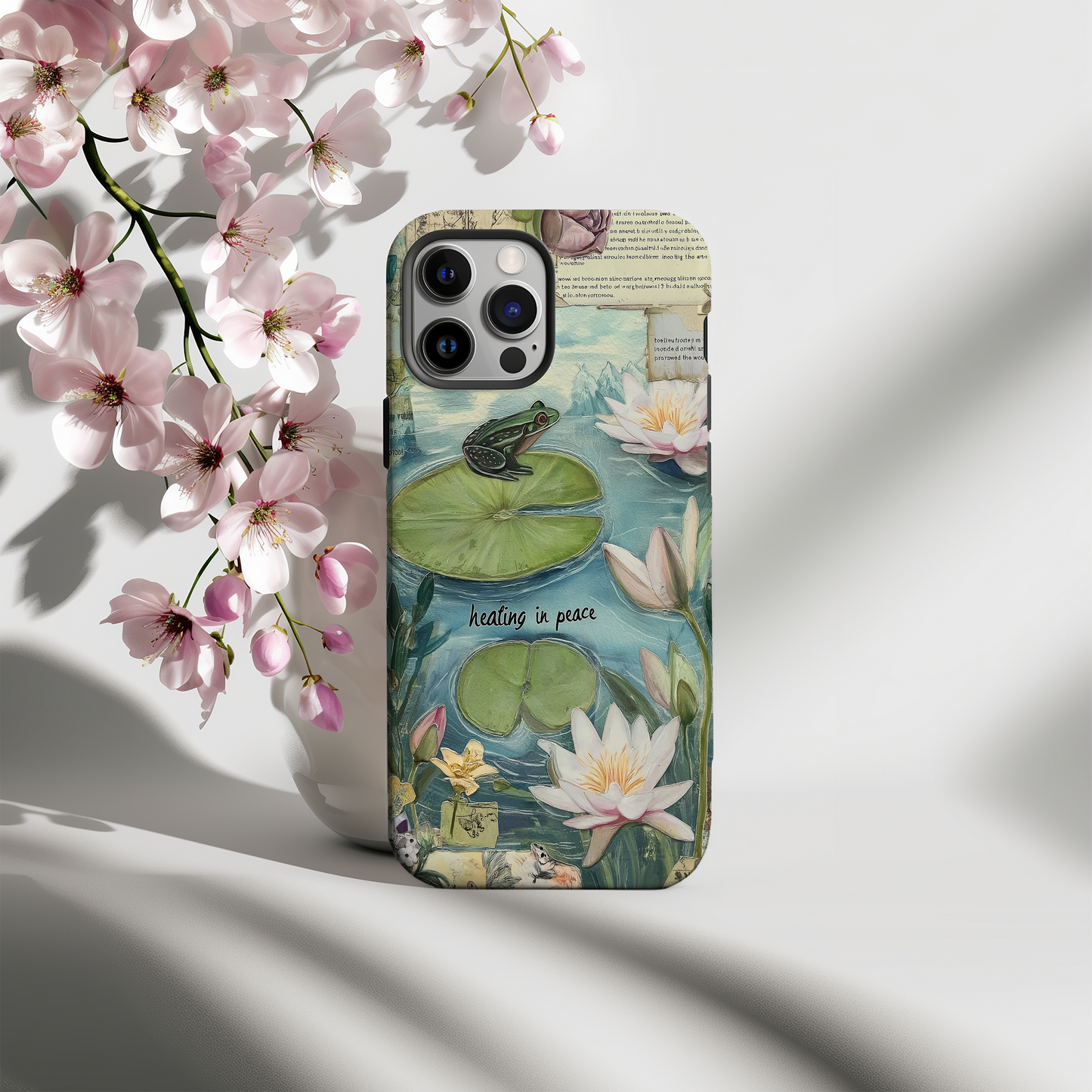 Vintage Lily Pond Phone Case – Timeless Elegance with Everyday Protection