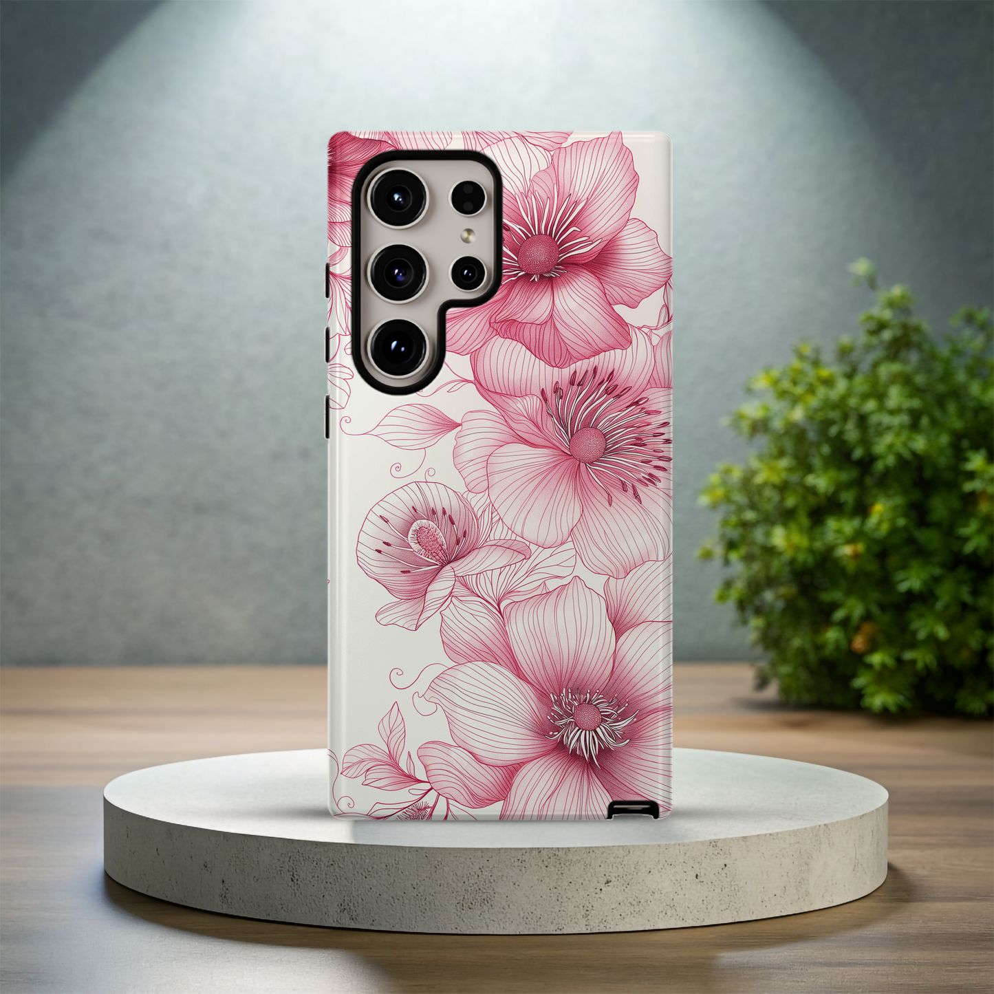 Line Art Floral Phone Case – Minimalist Elegance with Everyday Durability