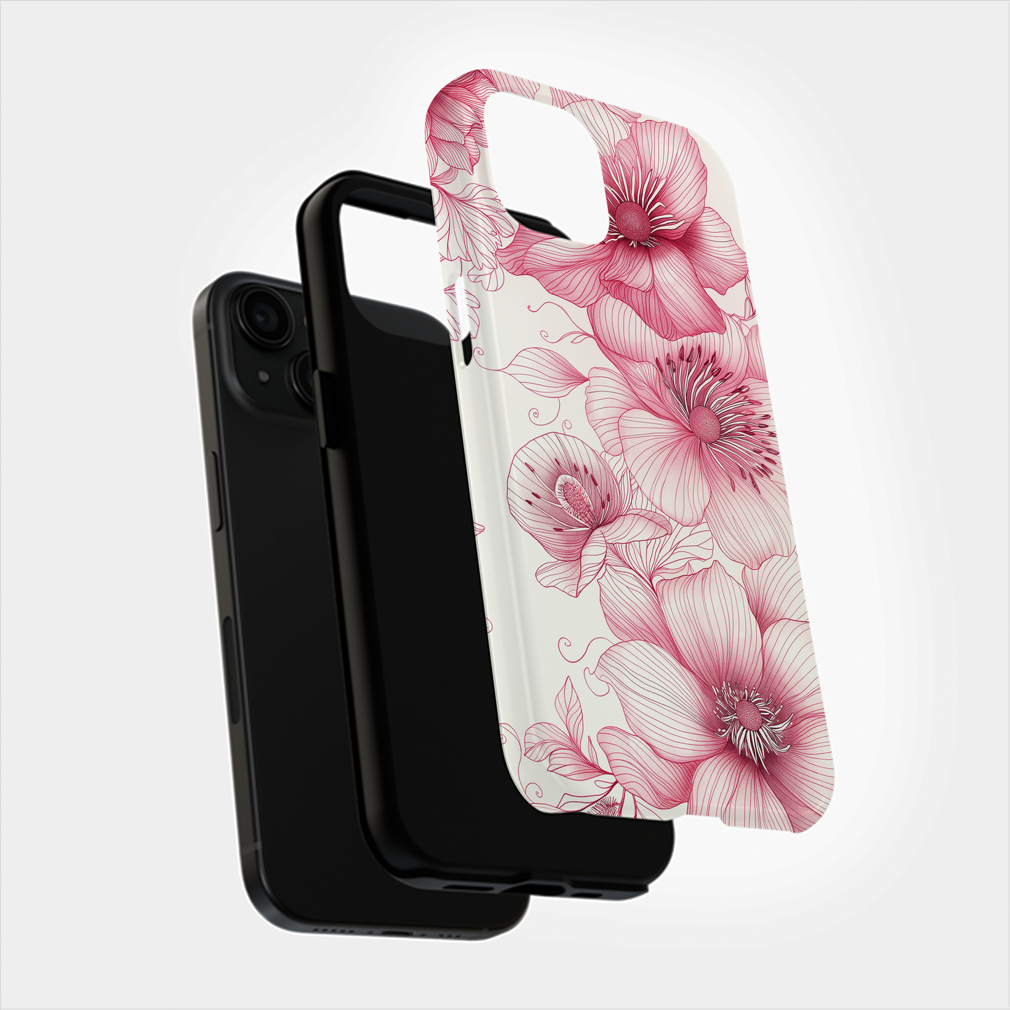 Line Art Floral Phone Case – Minimalist Elegance with Everyday Durability