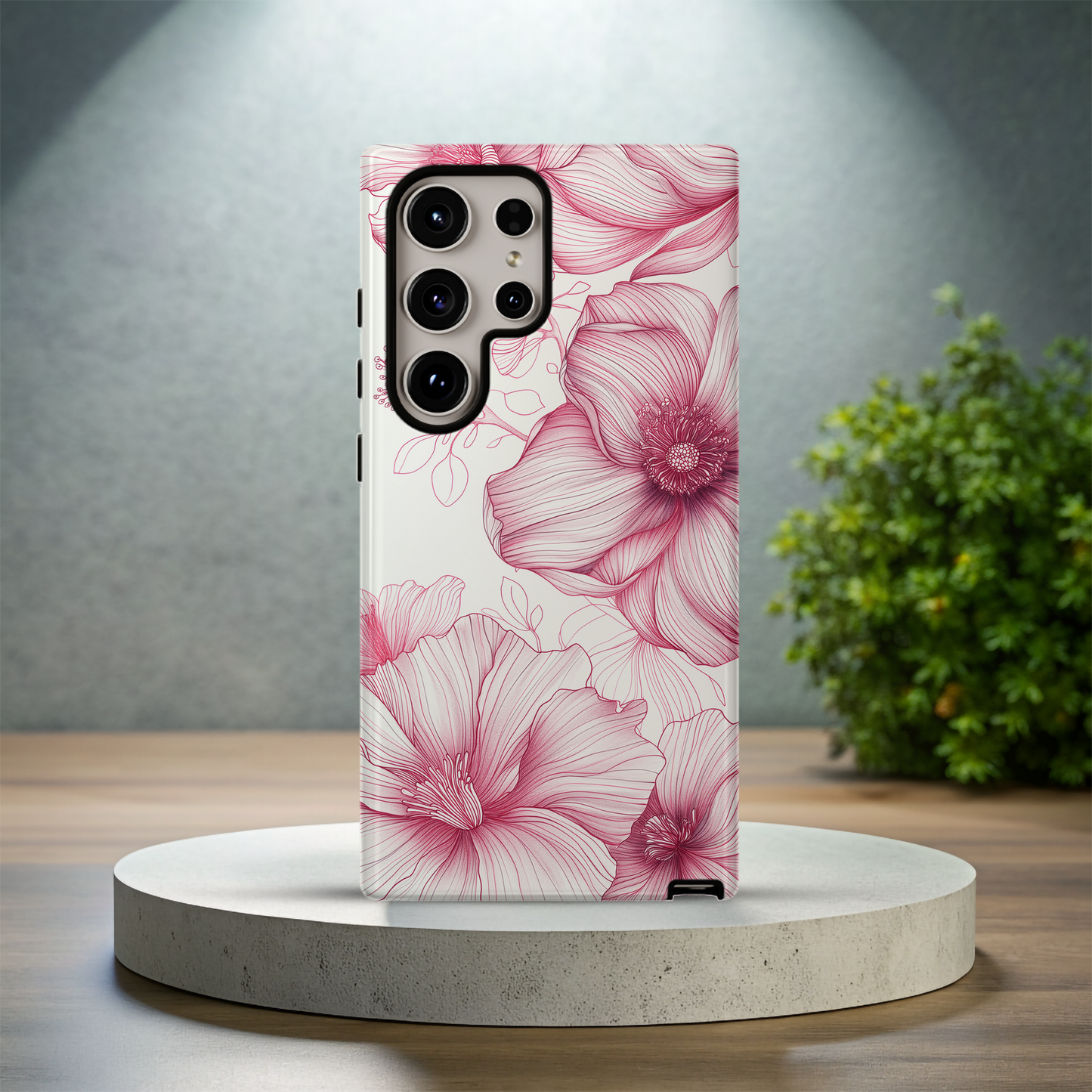 Line Art Floral Phone Case – Minimalist Elegance with Everyday Durability