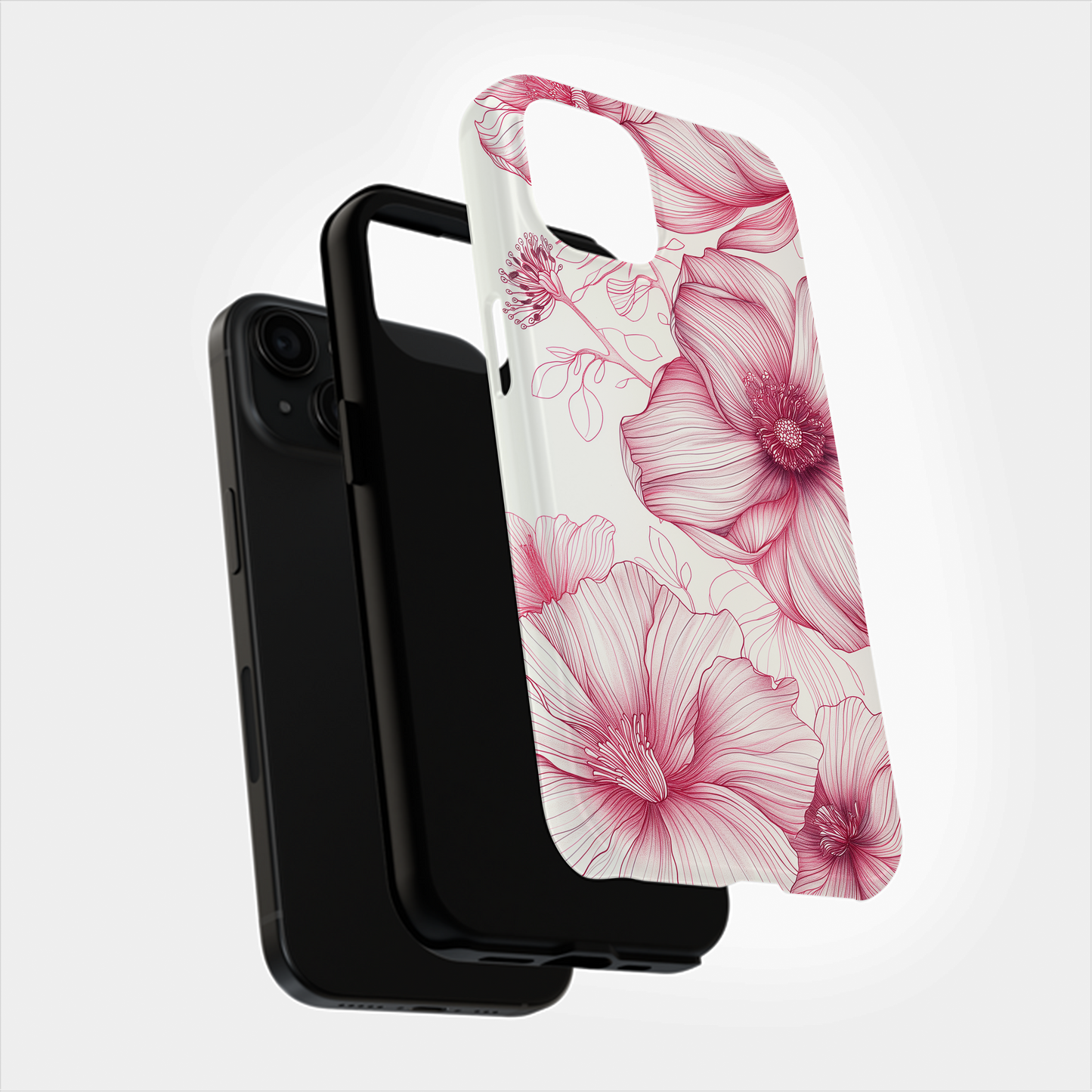 Line Art Floral Phone Case – Minimalist Elegance with Everyday Durability