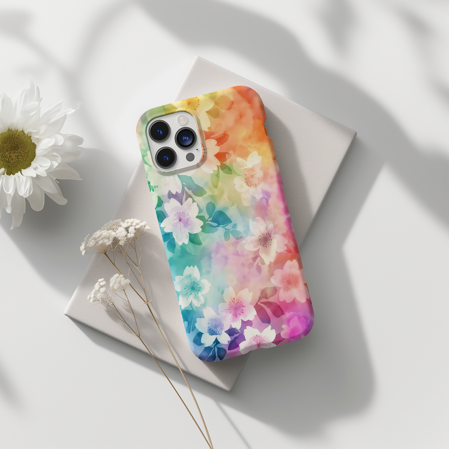 Rainbow Flowers Phone Case – Vibrant Blooms with Everyday Protection