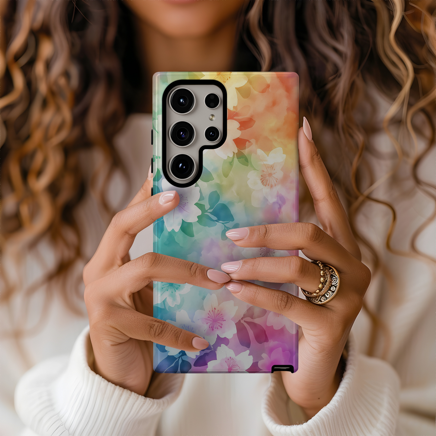 Rainbow Flowers Phone Case – Vibrant Blooms with Everyday Protection
