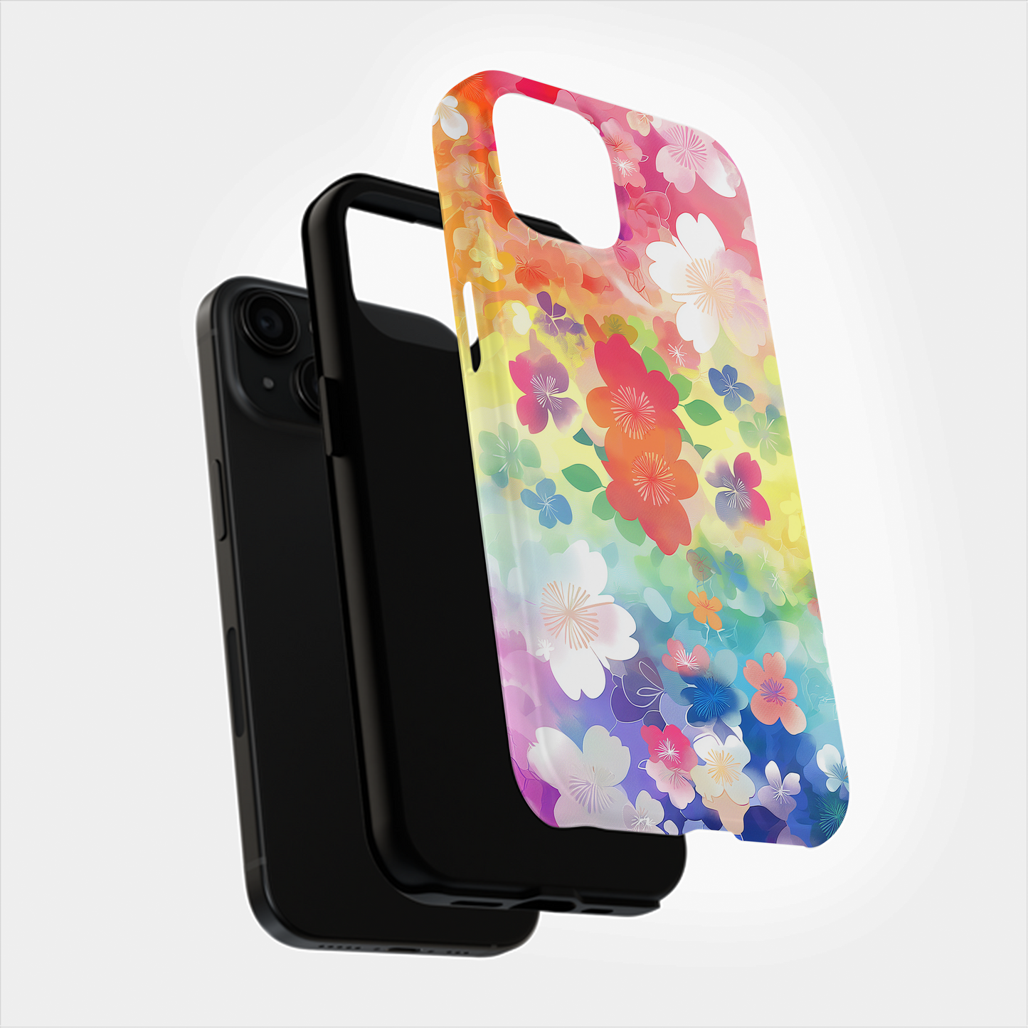 Rainbow Flowers Phone Case – Vibrant Blooms with Everyday Protection