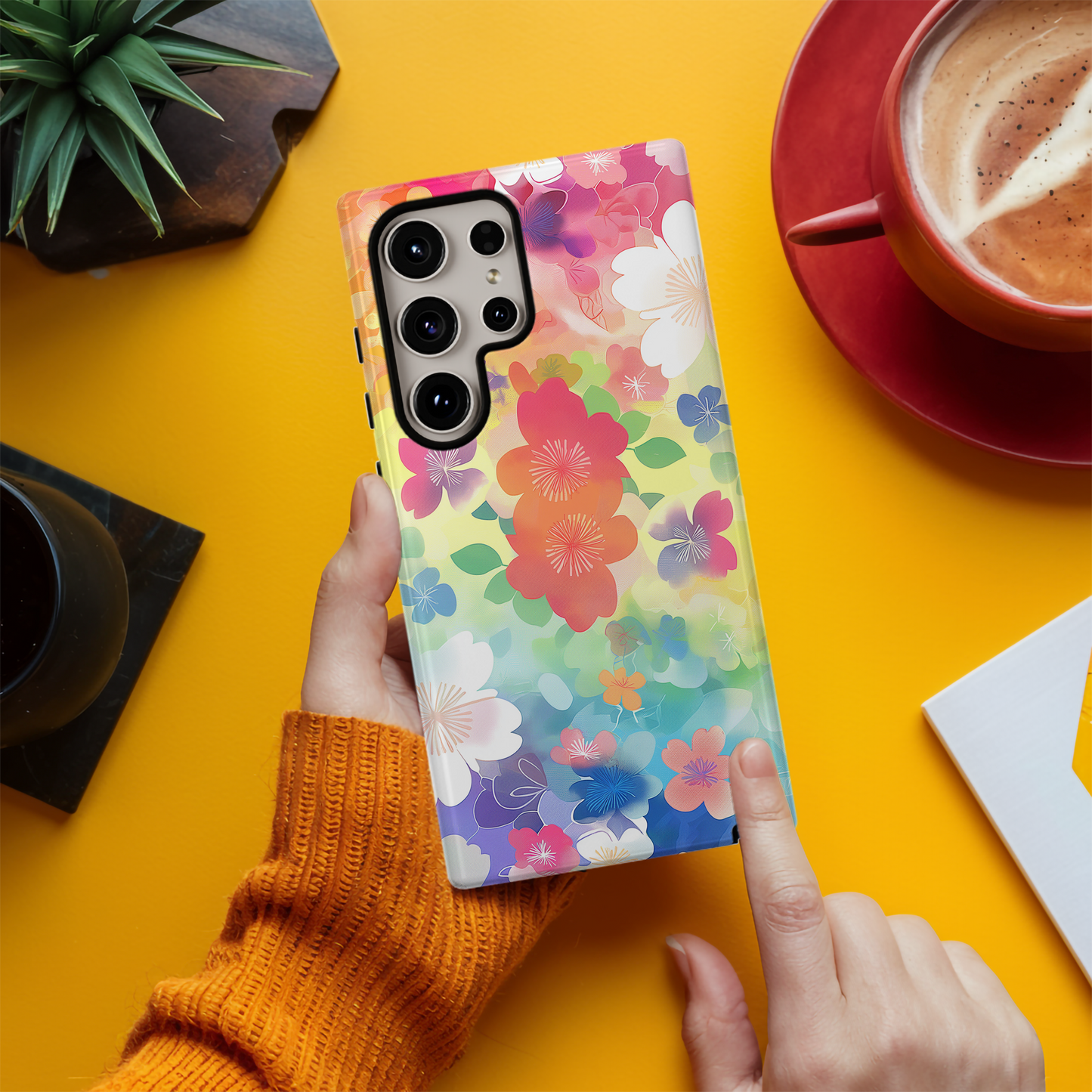 Rainbow Flowers Phone Case – Vibrant Blooms with Everyday Protection