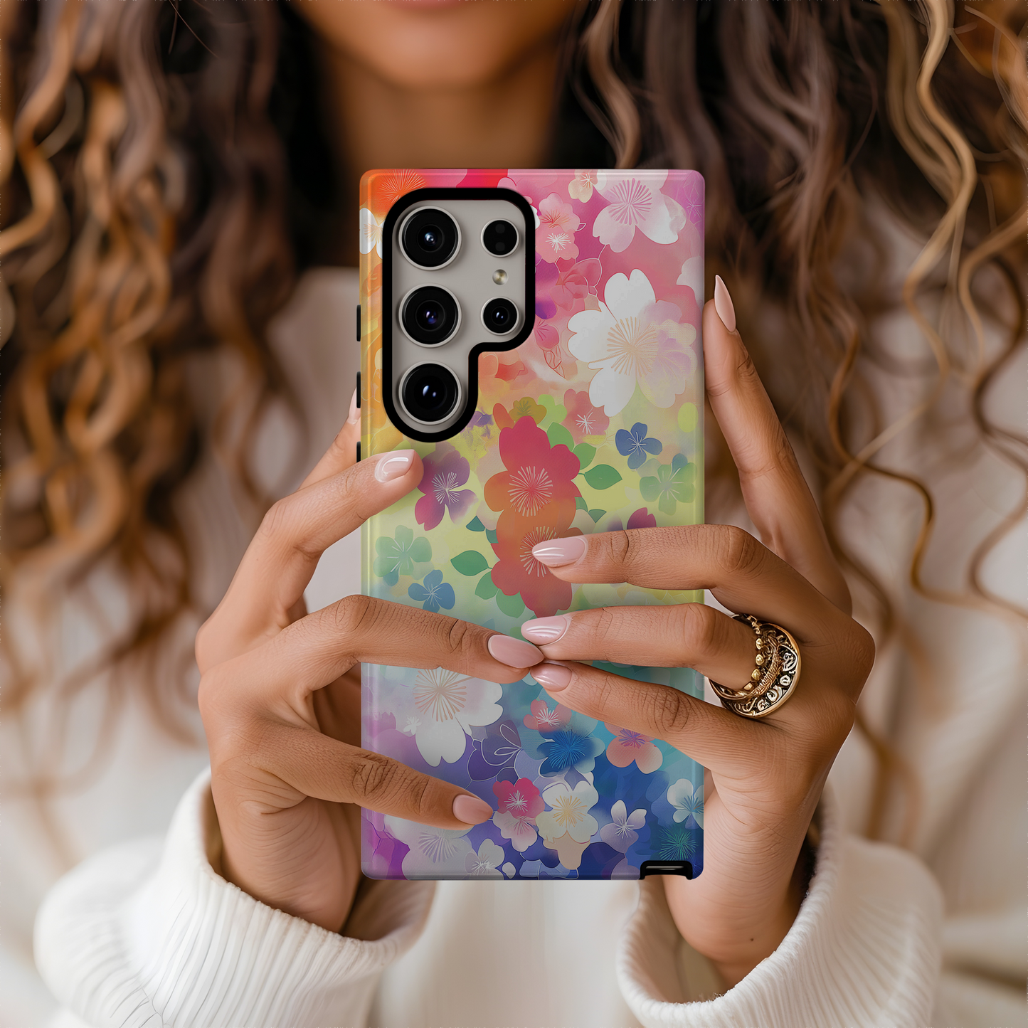 Rainbow Flowers Phone Case – Vibrant Blooms with Everyday Protection