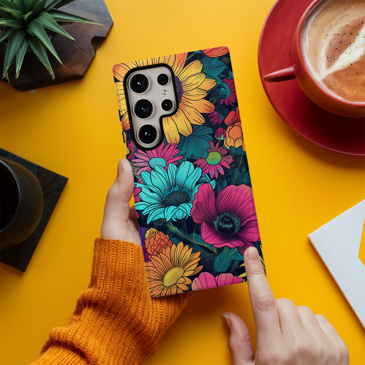 Retro 60s & 70s Floral Phone Case – Groovy Blooms with Modern Protection