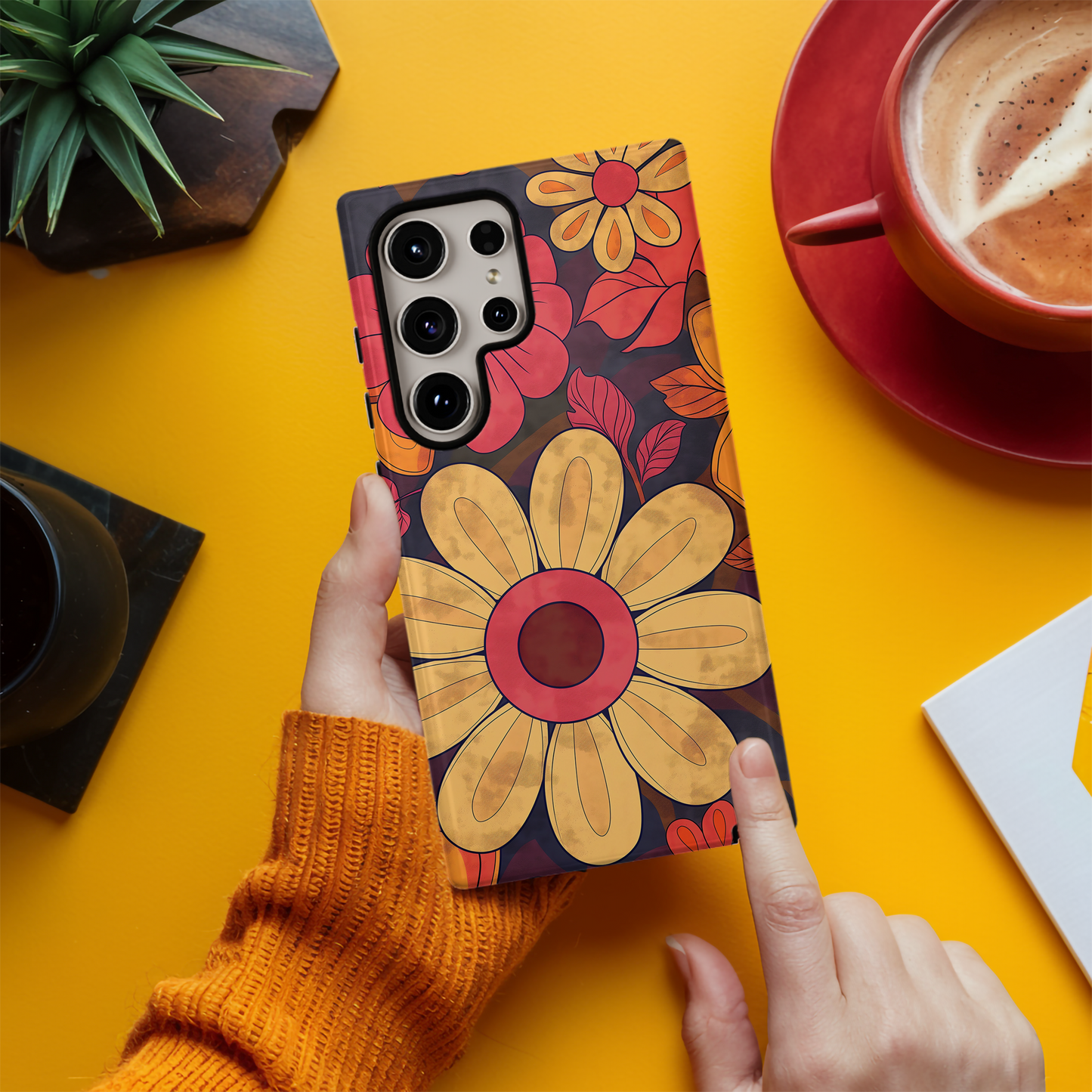 Retro 60s & 70s Floral Phone Case – Groovy Blooms with Modern Protection