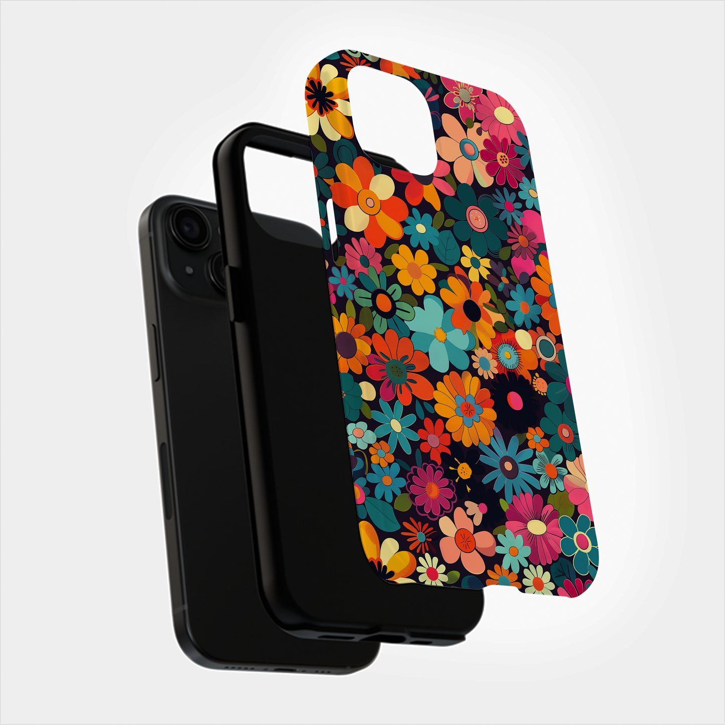 Retro 60s & 70s Floral Phone Case – Groovy Blooms with Modern Protection