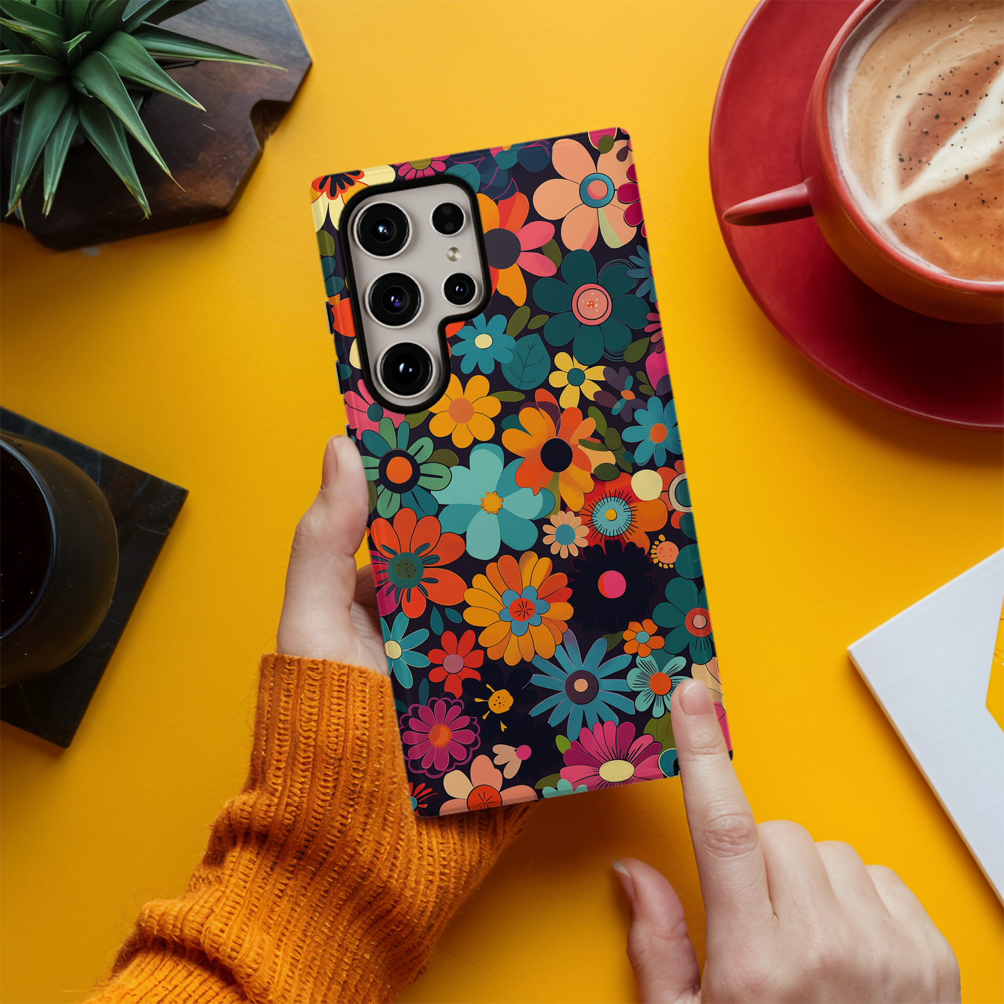 Retro 60s & 70s Floral Phone Case – Groovy Blooms with Modern Protection