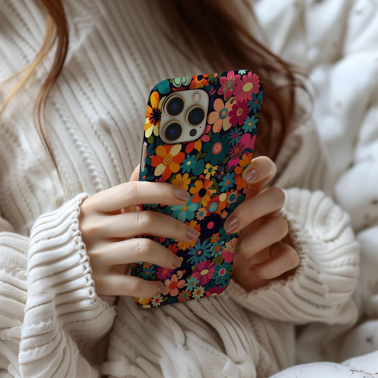 Retro 60s & 70s Floral Phone Case – Groovy Blooms with Modern Protection