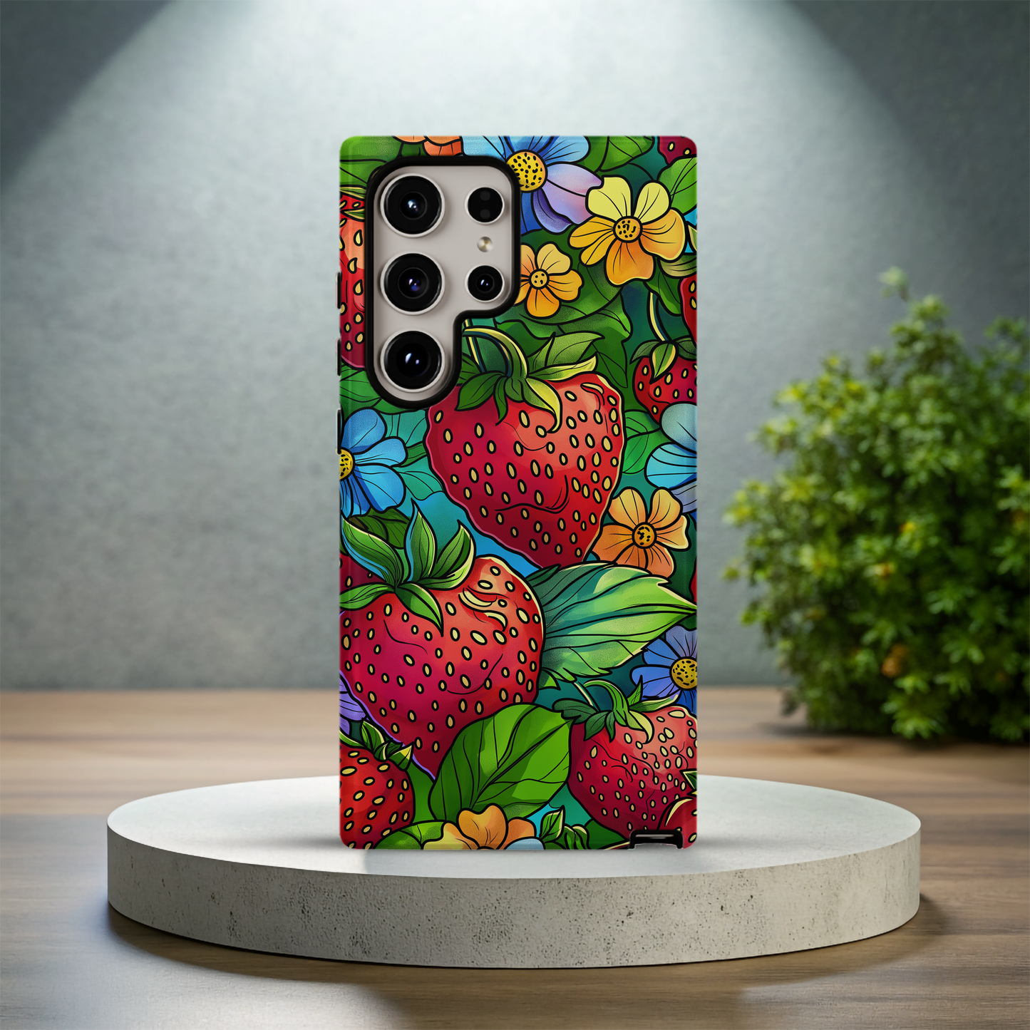 Strawberries & Floral Phone Case – Sweet, Charming, and Built for Protection