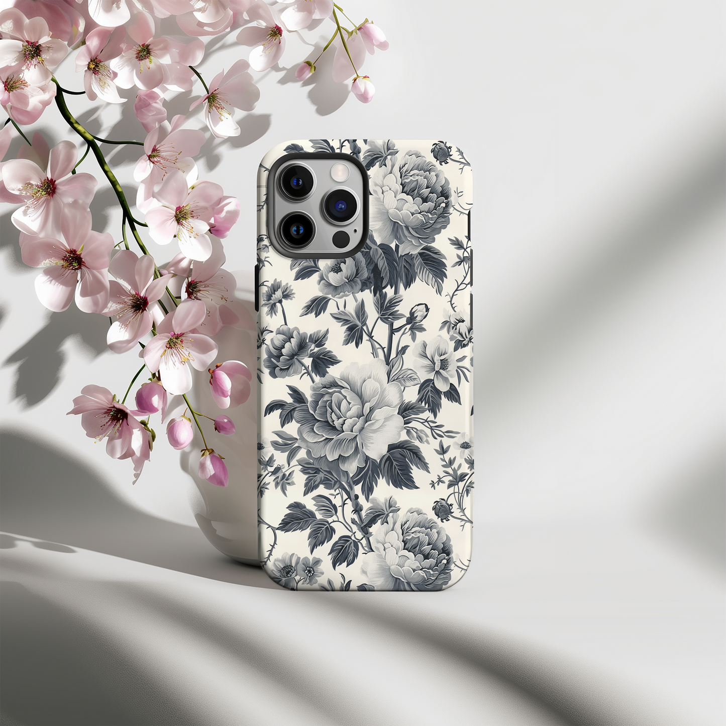 French Toile de Jouy Floral Phone Case – Timeless Elegance Meets Modern Protection