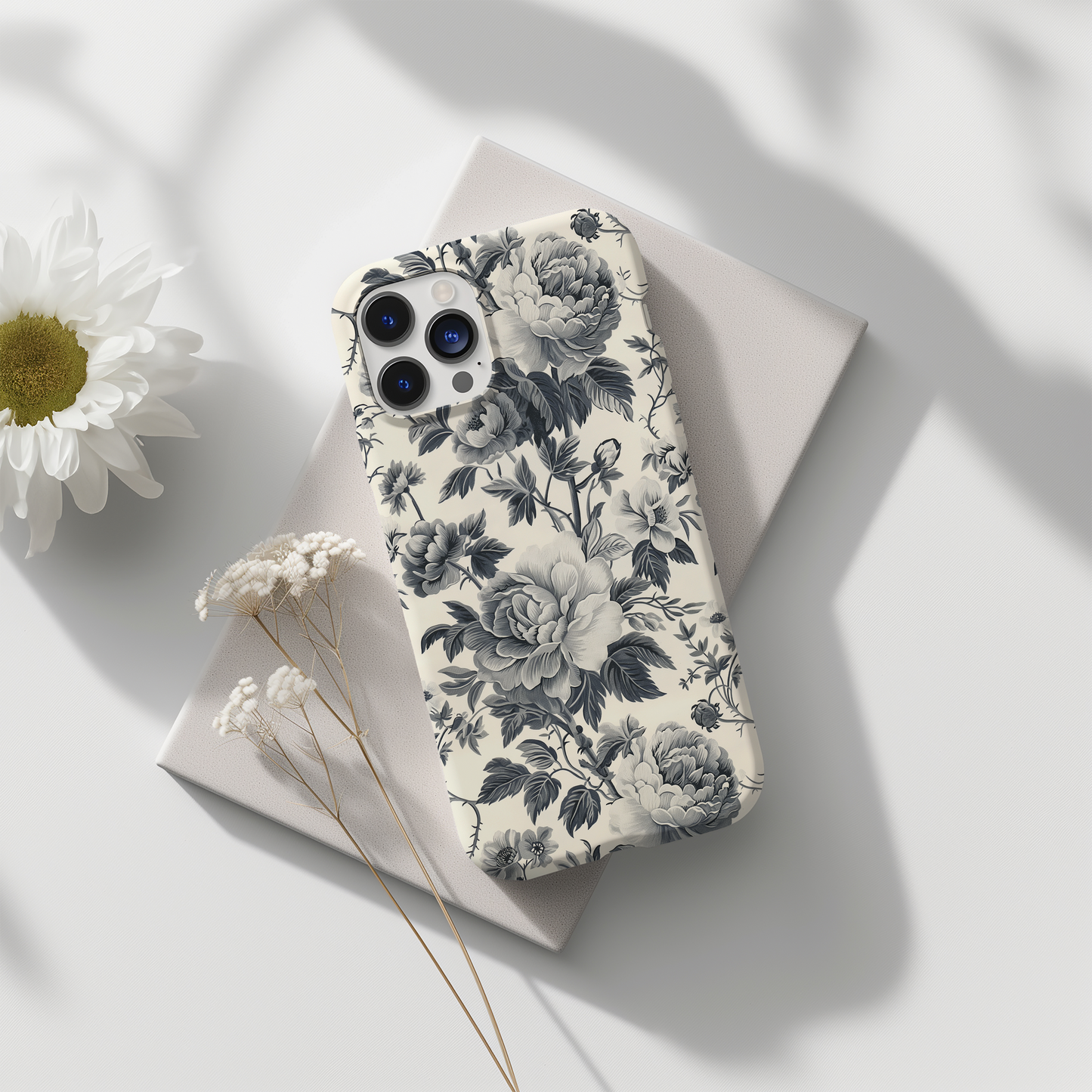 French Toile de Jouy Floral Phone Case – Timeless Elegance Meets Modern Protection