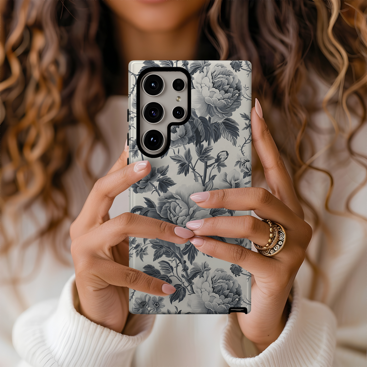 French Toile de Jouy Floral Phone Case – Timeless Elegance Meets Modern Protection