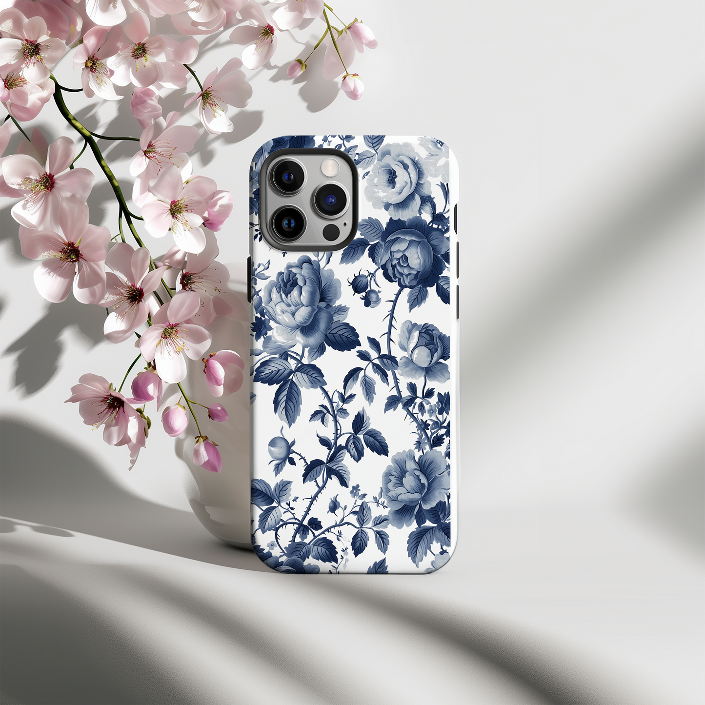 French Toile de Jouy Floral Phone Case – Timeless Elegance Meets Modern Protection
